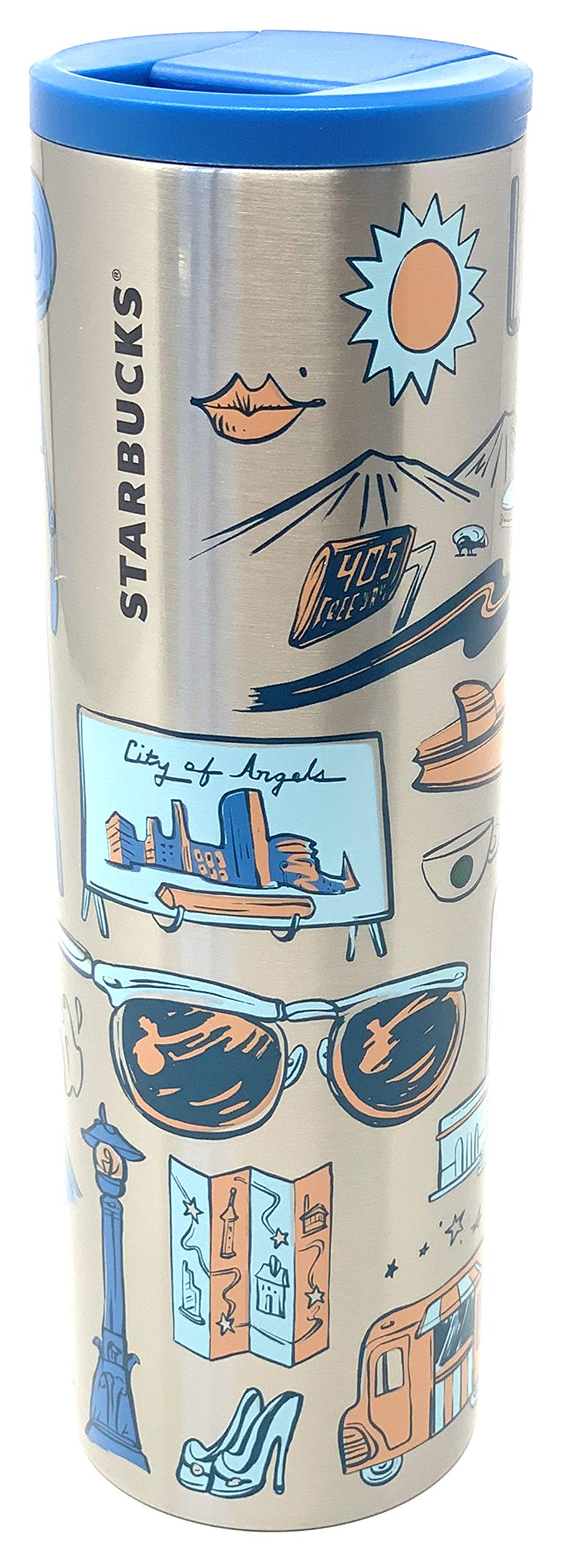 Starbucks Los Angeles Vacuum Insulated Stainless Steel Traveler Tumbler, 16 Oz