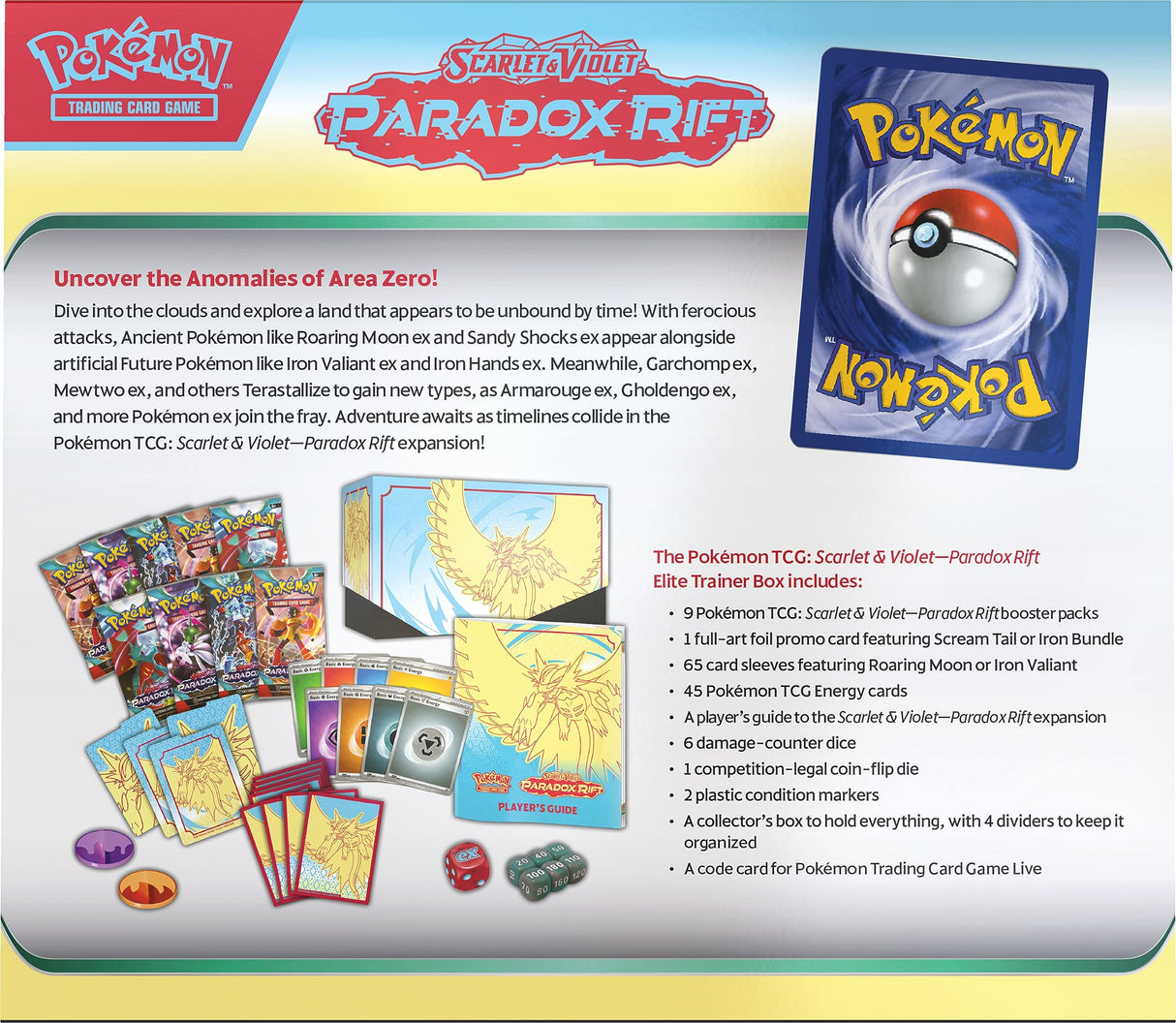 POKEMON TCG: Scarlet and Violet: Paradox RIFT: Elite Trainer Box - Roaring Moon