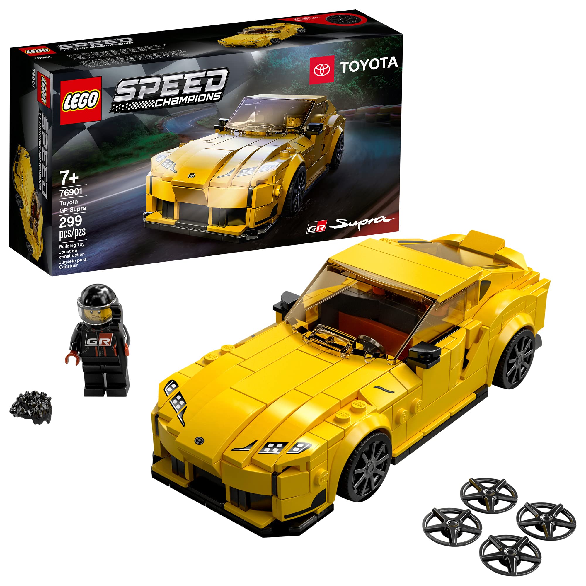 LEGO Speed Champions Toyota GR Supra 76901 Toy Car Building Toy; Racing Car Toy for Kids (299 Pieces) (Like New, Open Box)