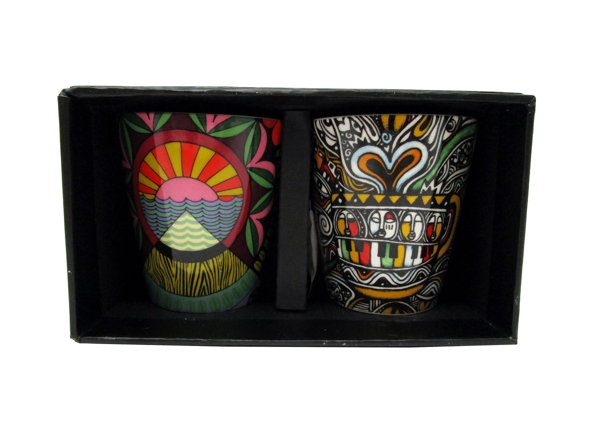 Starbucks Coffee Stories Set with Laolu Senbanjo and Jessie & Katey 3 Oz Demi Mugs