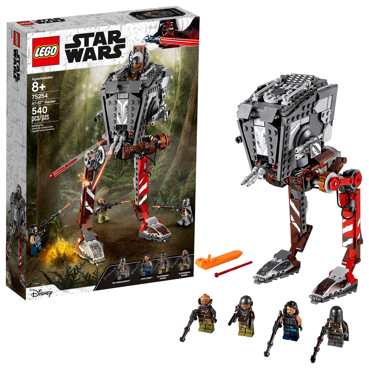 LEGO Star Wars AT-ST Raider 75254 The Mandalorian Collectible All Terrain Scout Transport Walker Posable Building Model, New 2019 (540 Pieces)