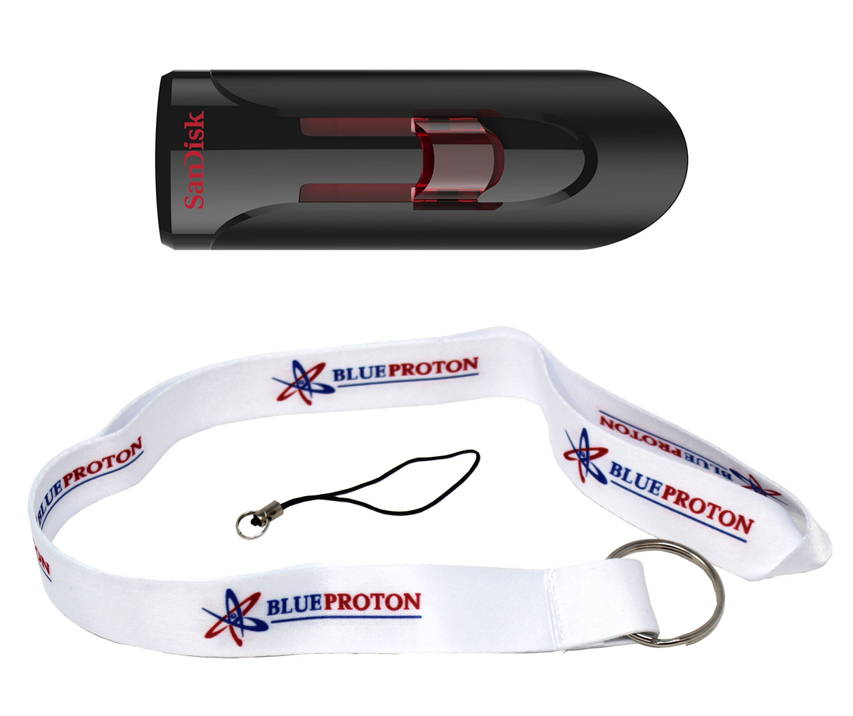 SanDisk Cruzer Glide 256GB USB 3.0 Flash Drive -SDCZ600-256G-G35 with BlueProton Lanyard