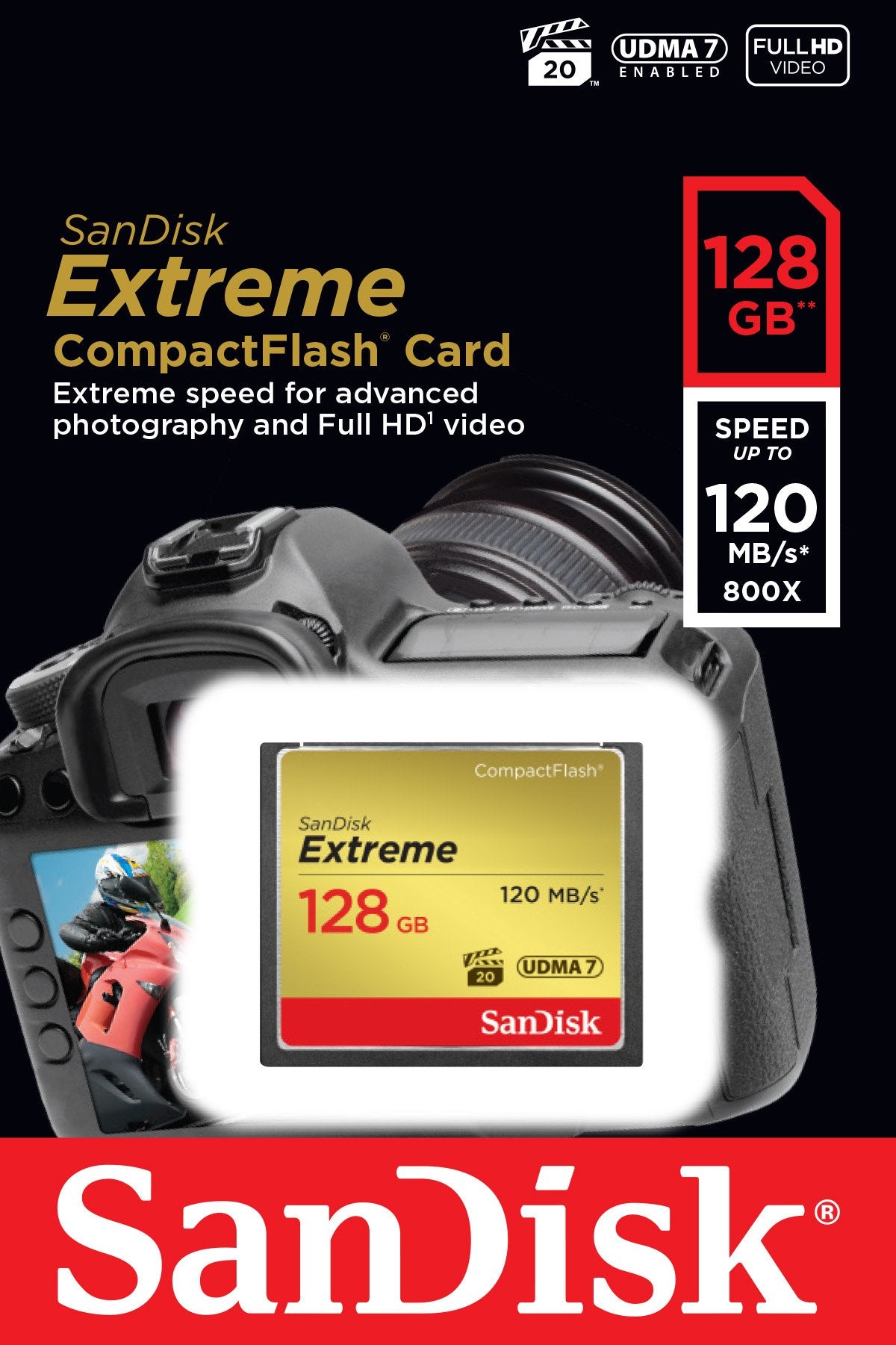 SanDisk Extreme 128GB CompactFlash CF Card (SDCFXSB-128G-G46)