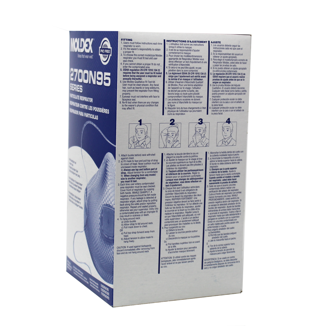 Moldex 2700N95 N95 NIOSH Respirator, Valve Face Mask, Medium, Box of 10