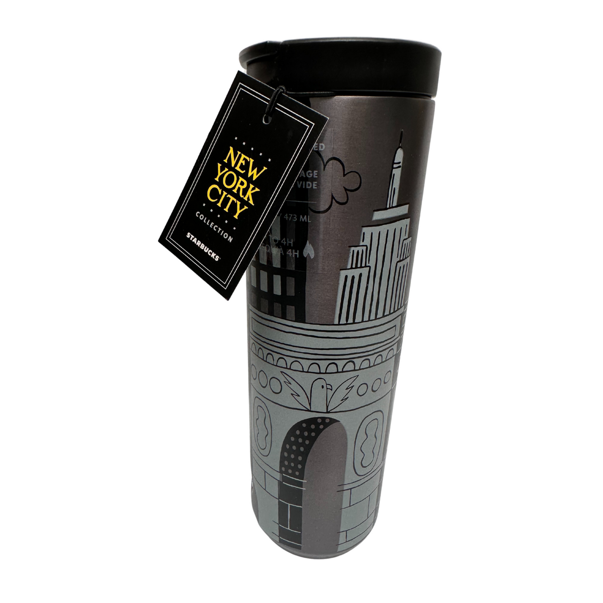 Starbucks New York City Stainless Steel Insulated Travel Tumbler, 16 Oz - Spill-Proof Lid, NYC Design