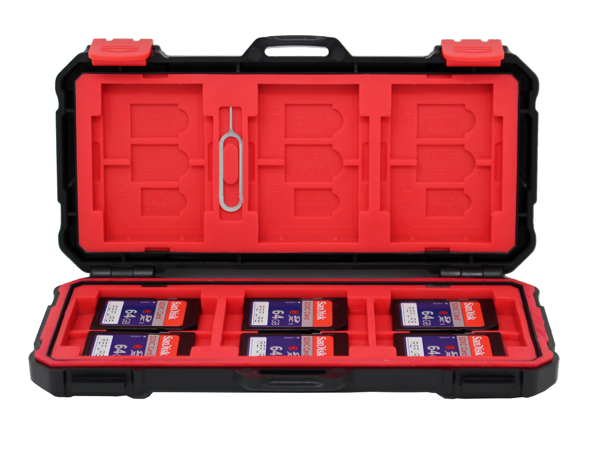 6-Pack SanDisk 64GB SDXC Card in Polycarbonate Carrying Case with BlueProton Lanyard (Refurbished)