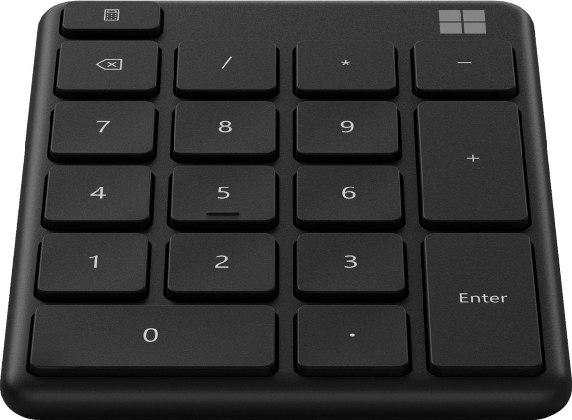 Microsoft Number Pad - Black. Standalone Number Pad for Numeric Input. Wireless, Bluetooth 18-Key Number Pad with Up to 24 Months Battery Life