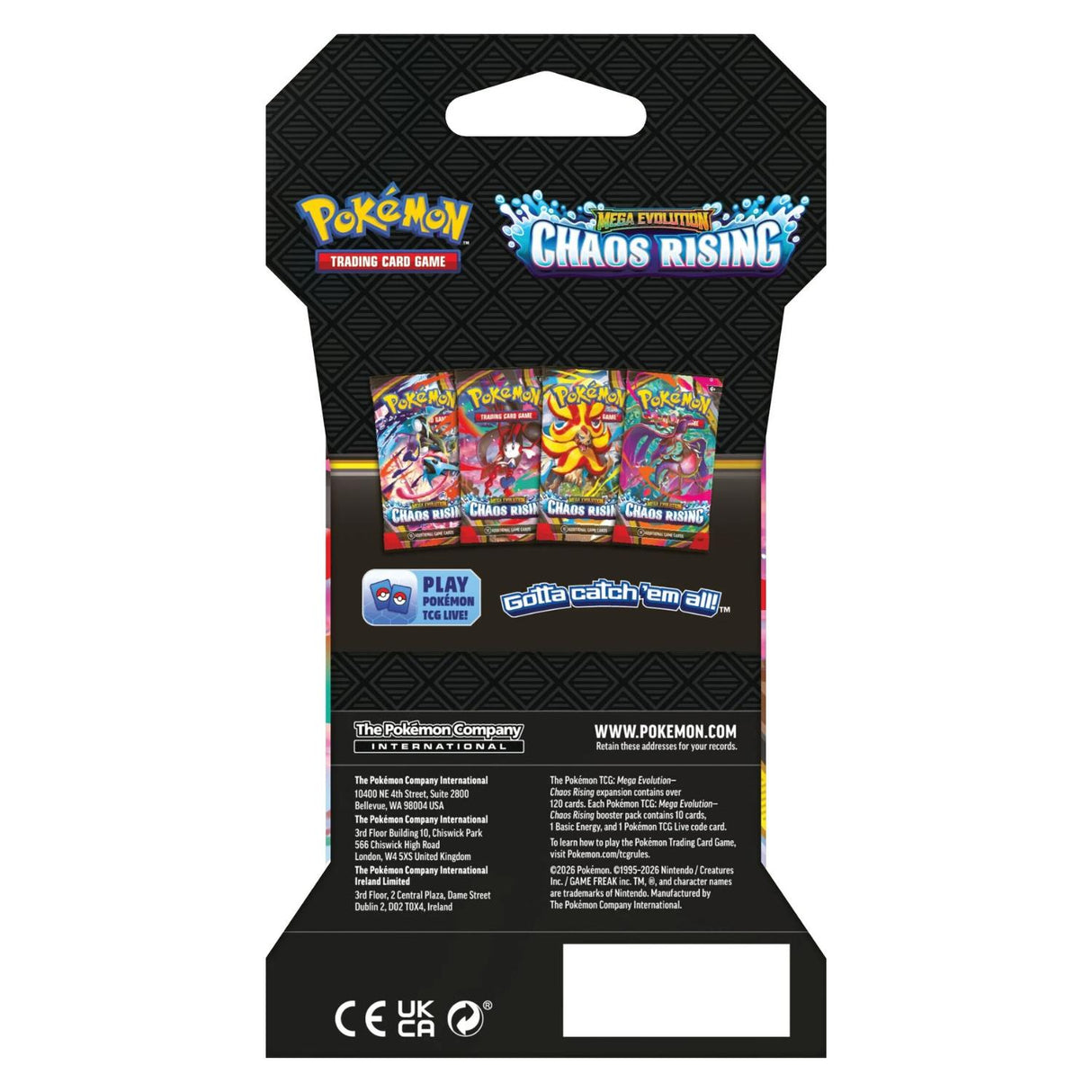 Pokemon ME4 Mega Evolution Chaos Rising Sleeved Booster Pack | Mega Dragalge