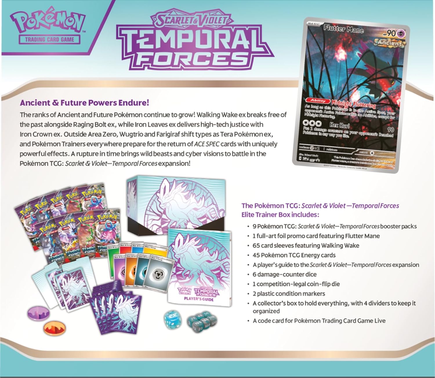 Pokemon Scarlet & Violet Temporal Forces Elite Trainer Box | Walking Wake