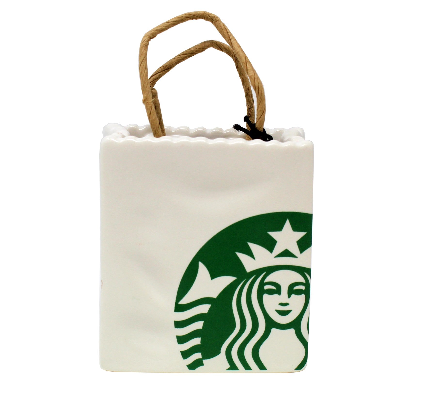 Starbucks 2018 Limited Ceramic Tote Holiday Christmas Tree Ornament