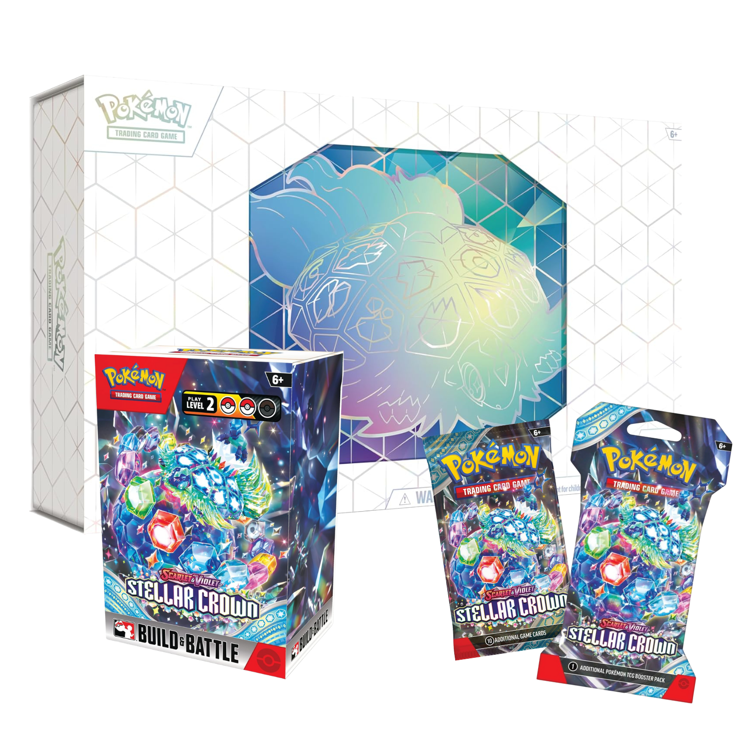 Pokemon TCG: All Terapagos Bundle - Ultra Premium Collection with Build & Battle Box, Sleeved Pack and Booster Pack