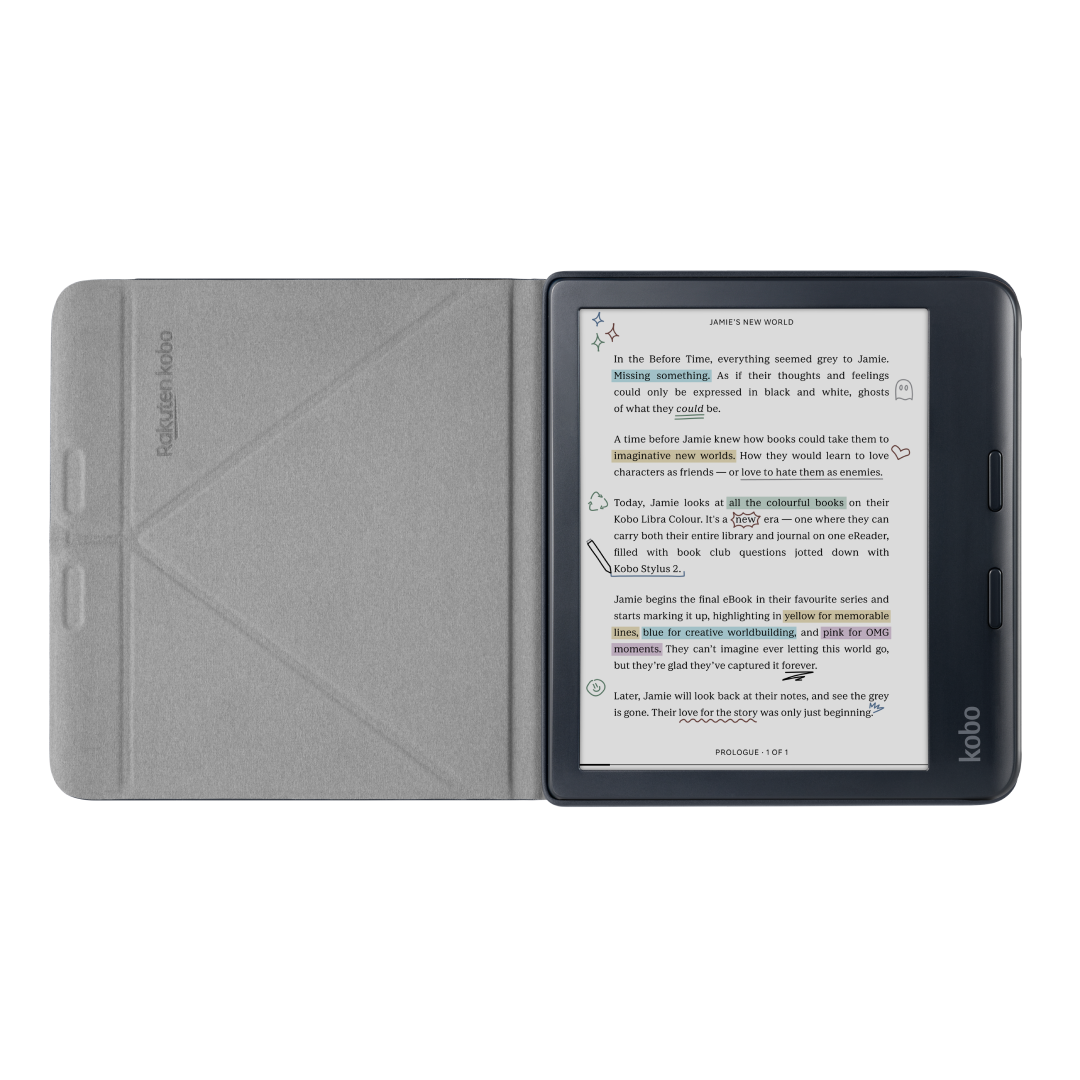 Kobo Libra Colour SleepCover Case - Sleep/Wake Technology - Built-In 2-Way Stand - Vegan Leather