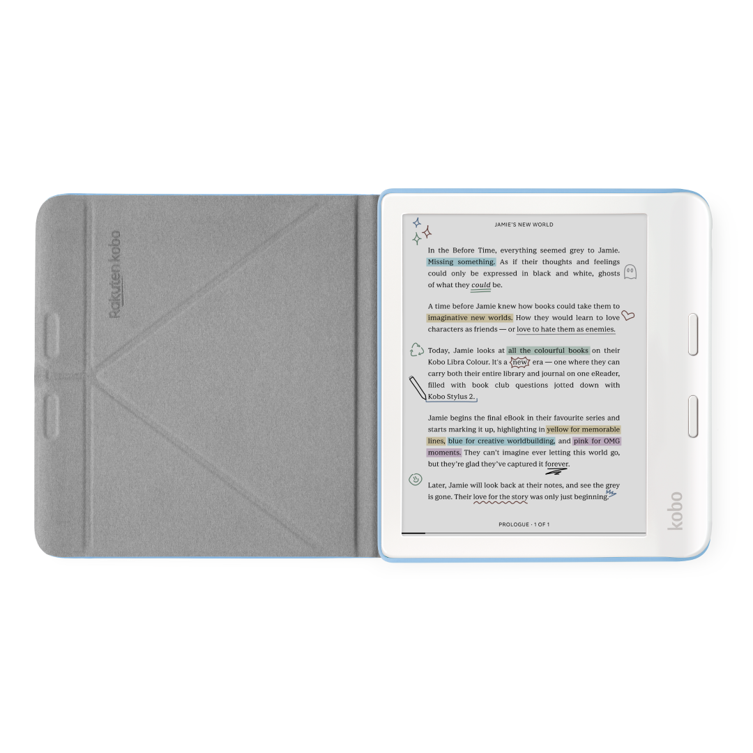 Kobo Libra Colour White eReader with Case Bundle