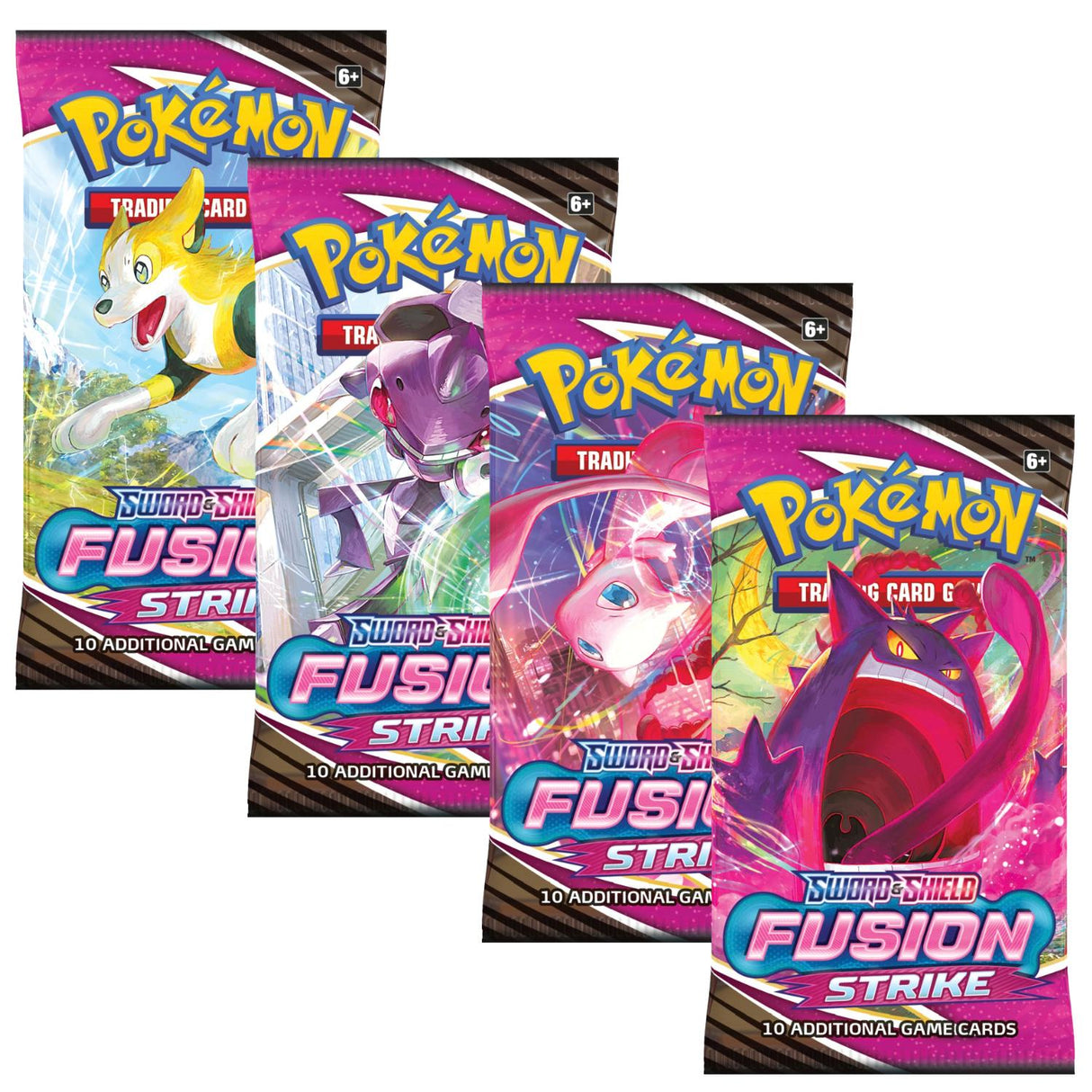 Pokemon SS8 Fusion Strike Art Set | 4 Booster Packs (One of Each Artwork)