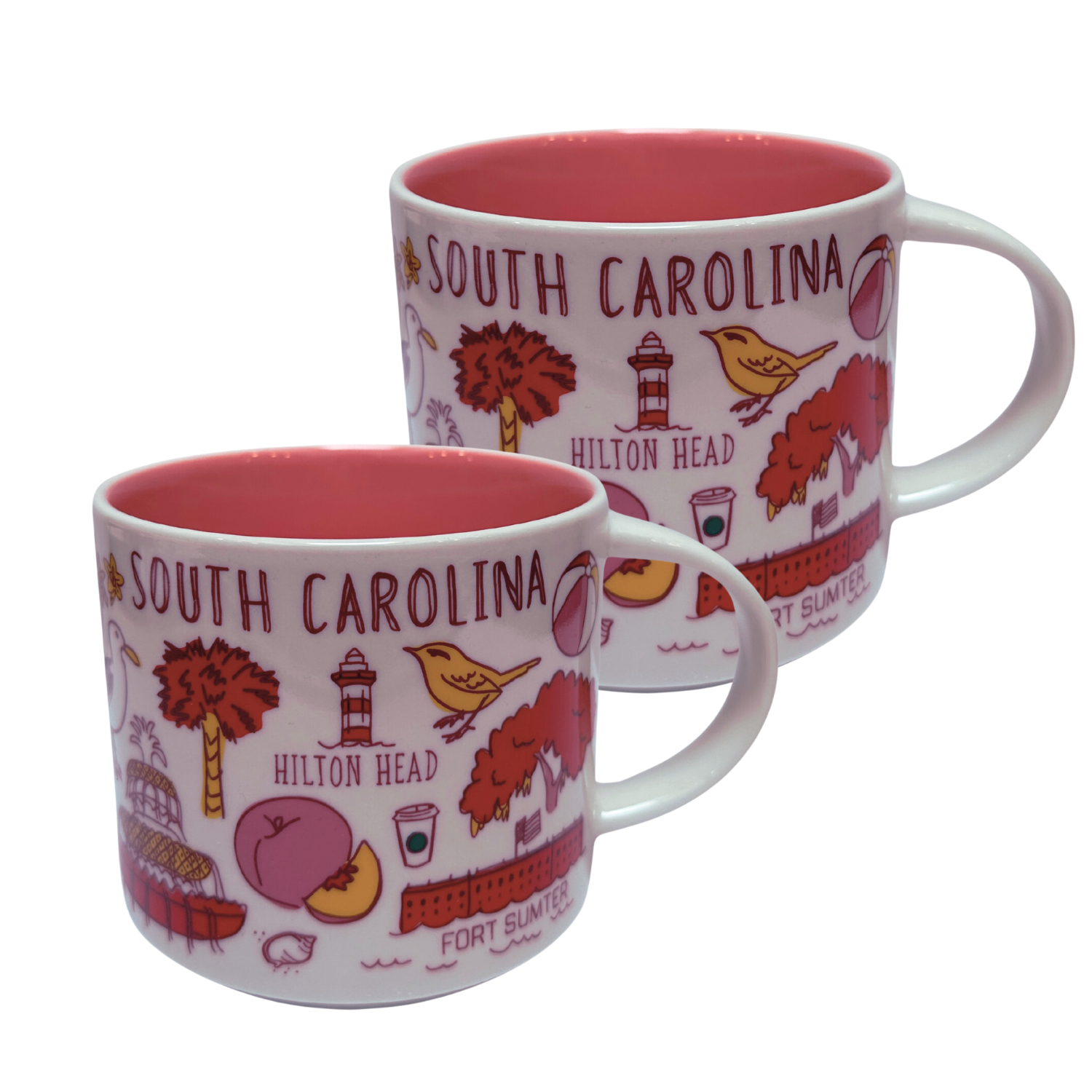 Starbucks Been There Series South Carolina Ceramic Mug, 14 Oz (2-Pack)