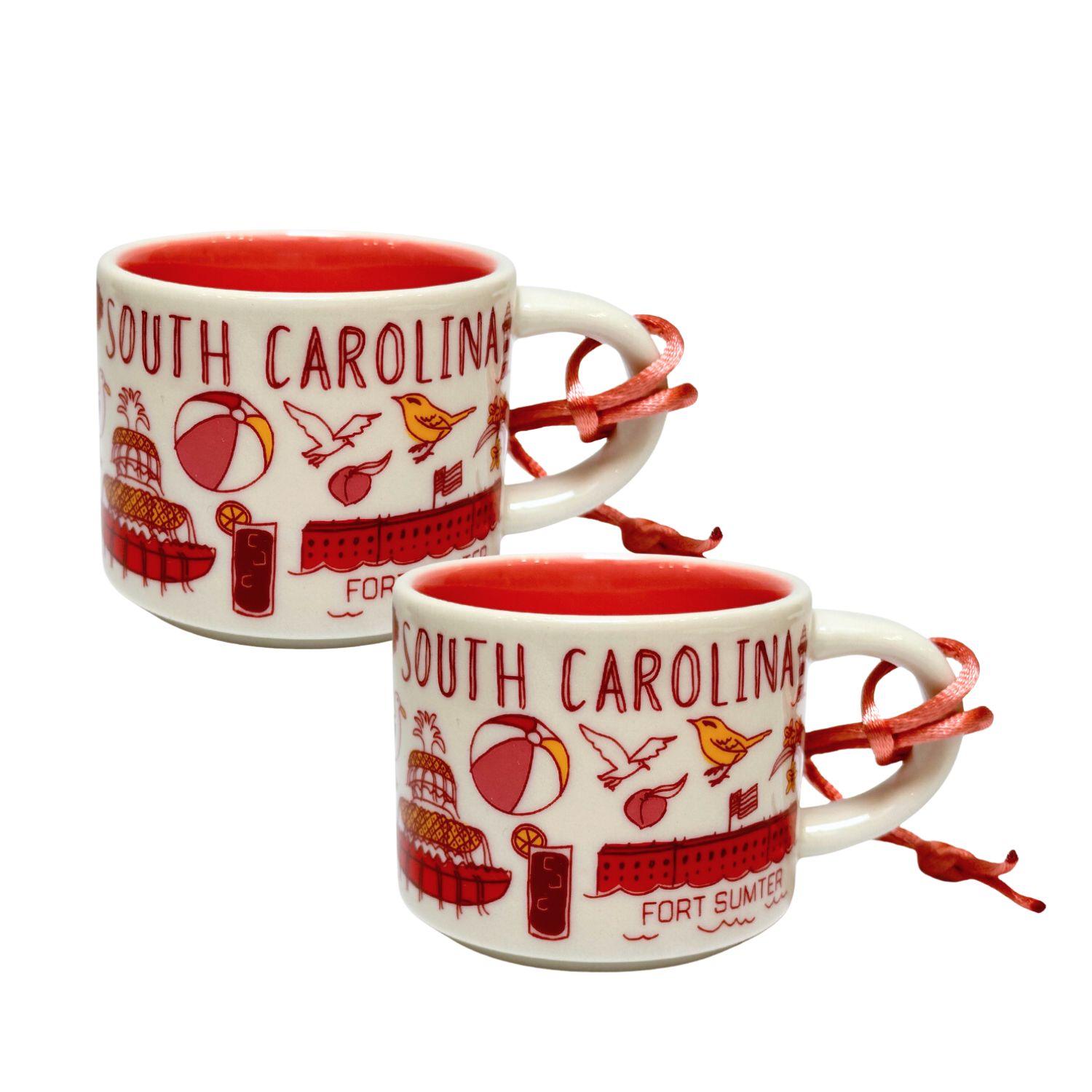 Starbucks Been There Series South Carolina Ceramic Demitasse Ornament Mug, 2 Oz (2-Pack)