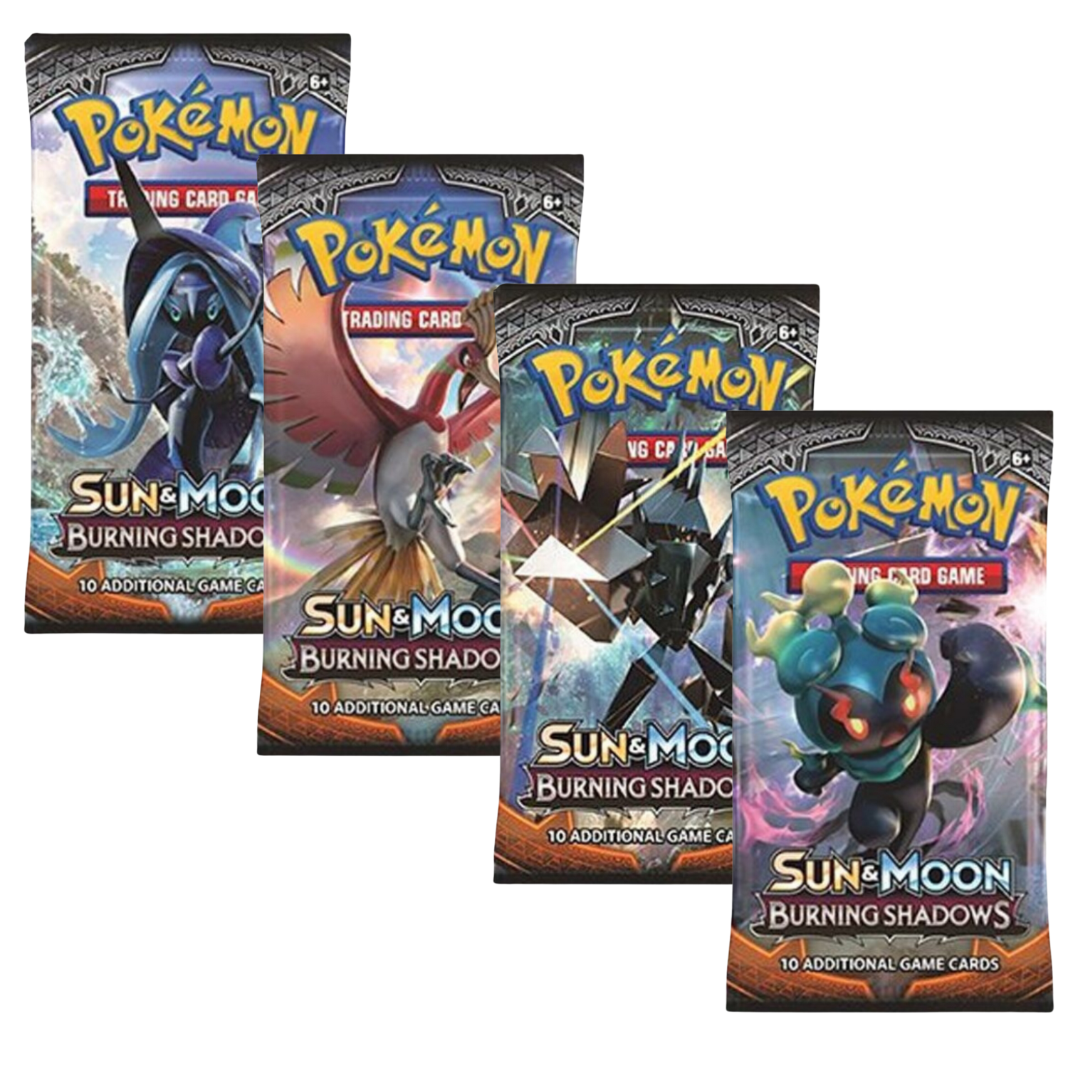 Pokemon Sun & Moon Burning Shadows | 4 Booster Packs (One of Each Artwork)