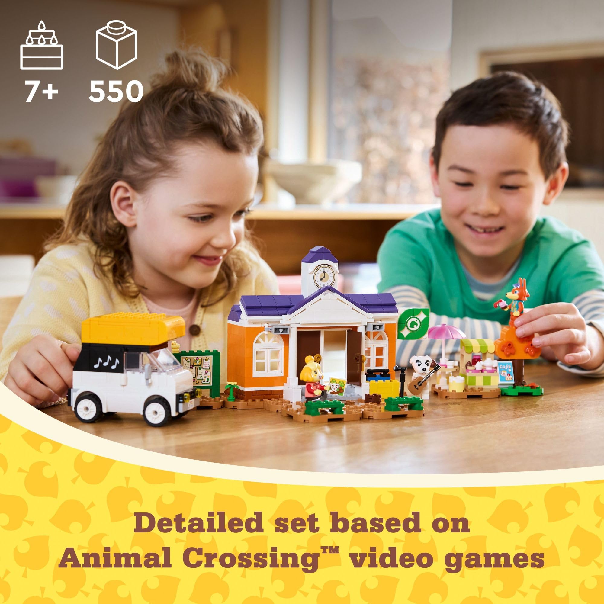 LEGO Animal Crossing K.K.’s Concert in The Plaza Building Set with a Café, Car Toy and Stage, Animal Crossing Toy Inspired by The Video Game Series, Pretend Play Gift for Kids Ages 7 and Up, 77052