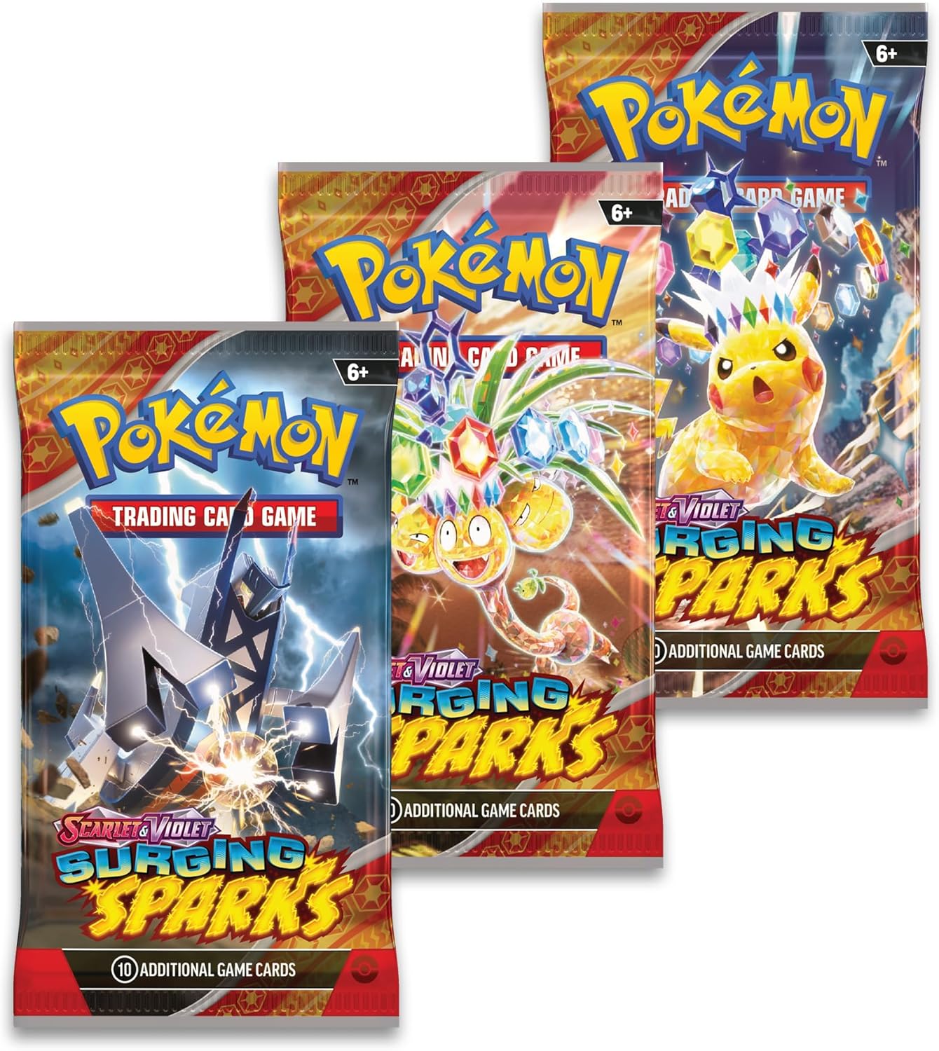 Pokemon Scarlet & Violet Surging Sparks 3-Pack Blister | Zapdos