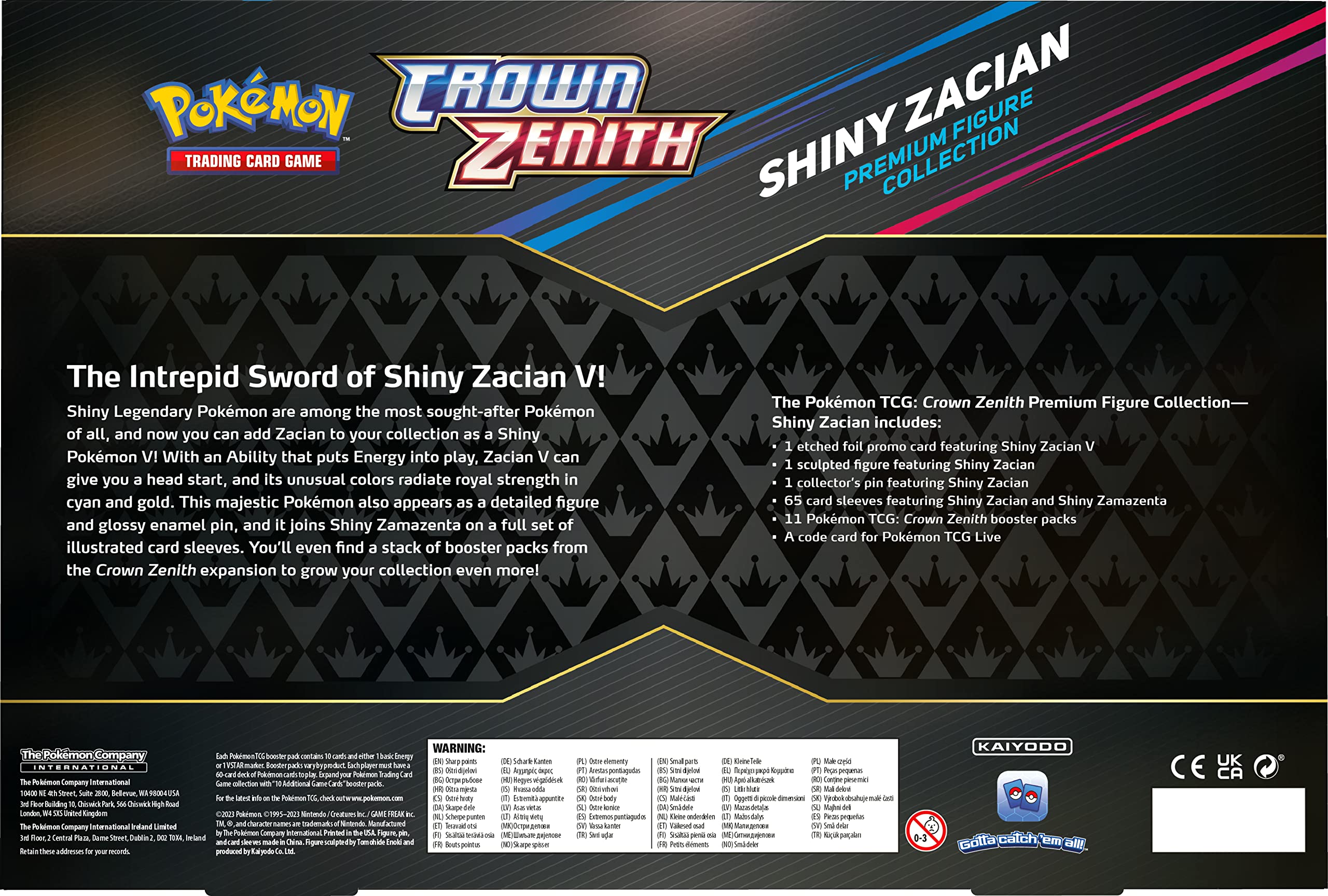 Pokemon Crown Zenith Shiny Zacian Premium Figure Collection