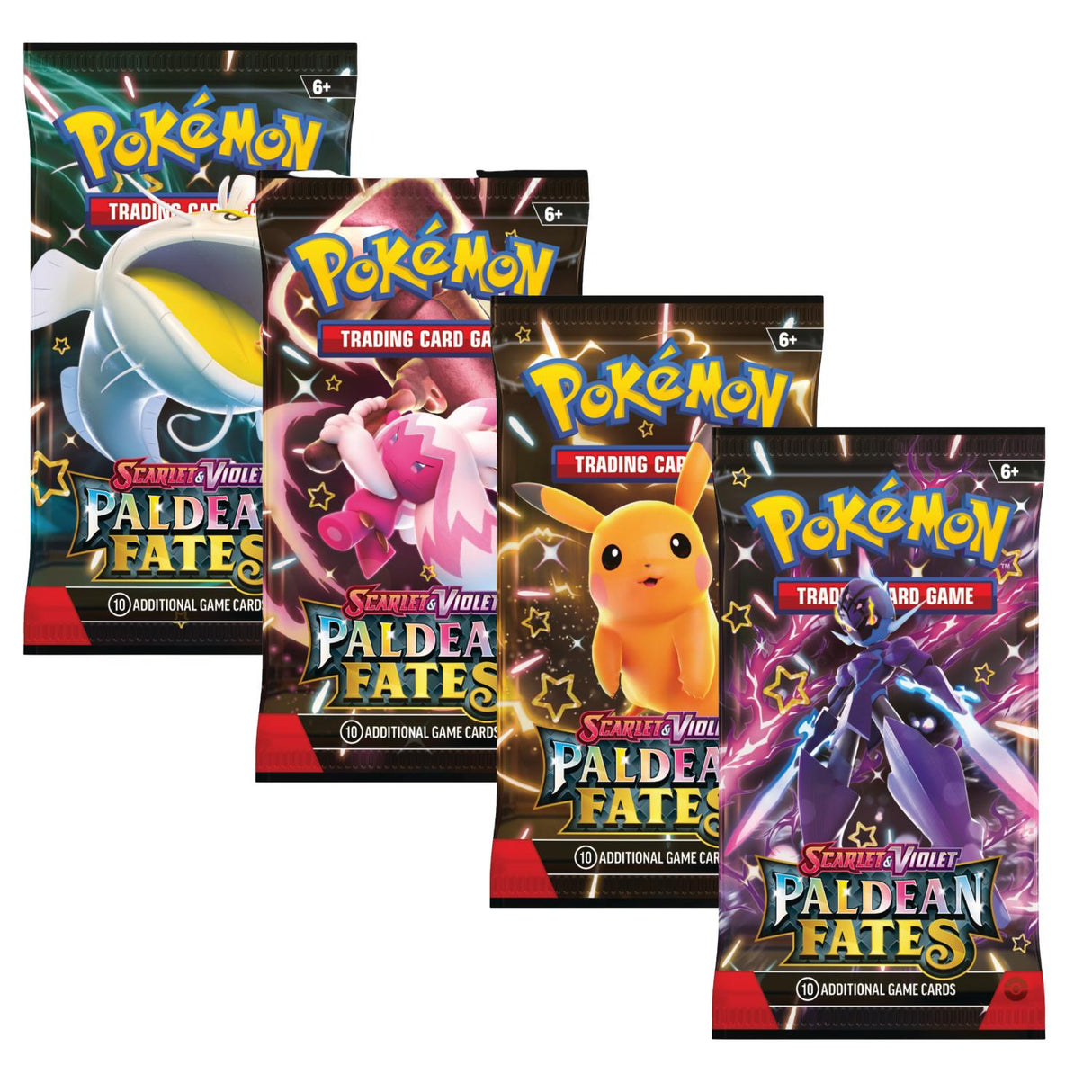 Pokemon SV4.5 Paldean Fates Art Set | 4 Booster Packs (One of Each Artwork)