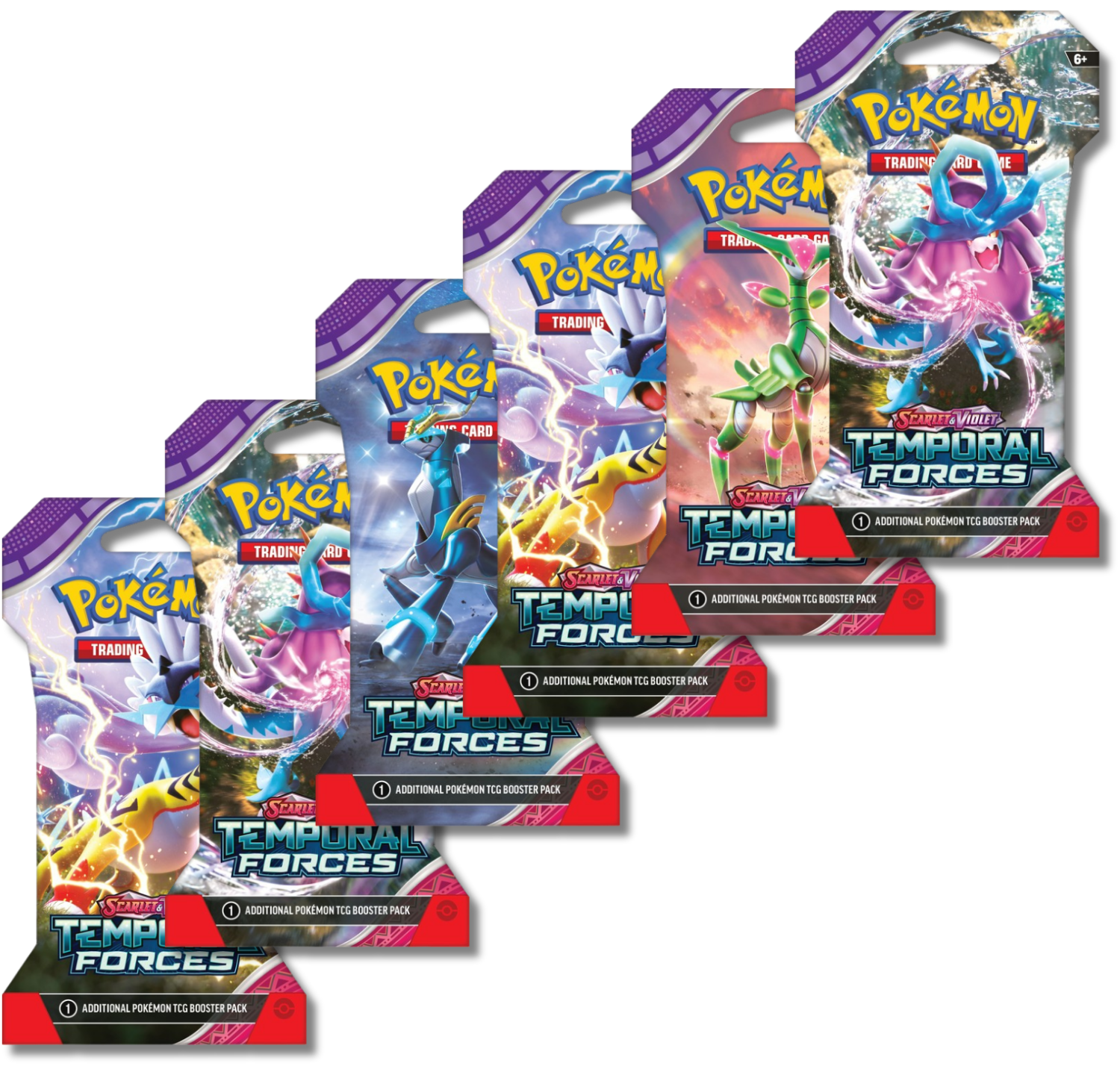 Pokemon Scarlet & Violet Temporal Forces | 6 Sleeved Booster Packs