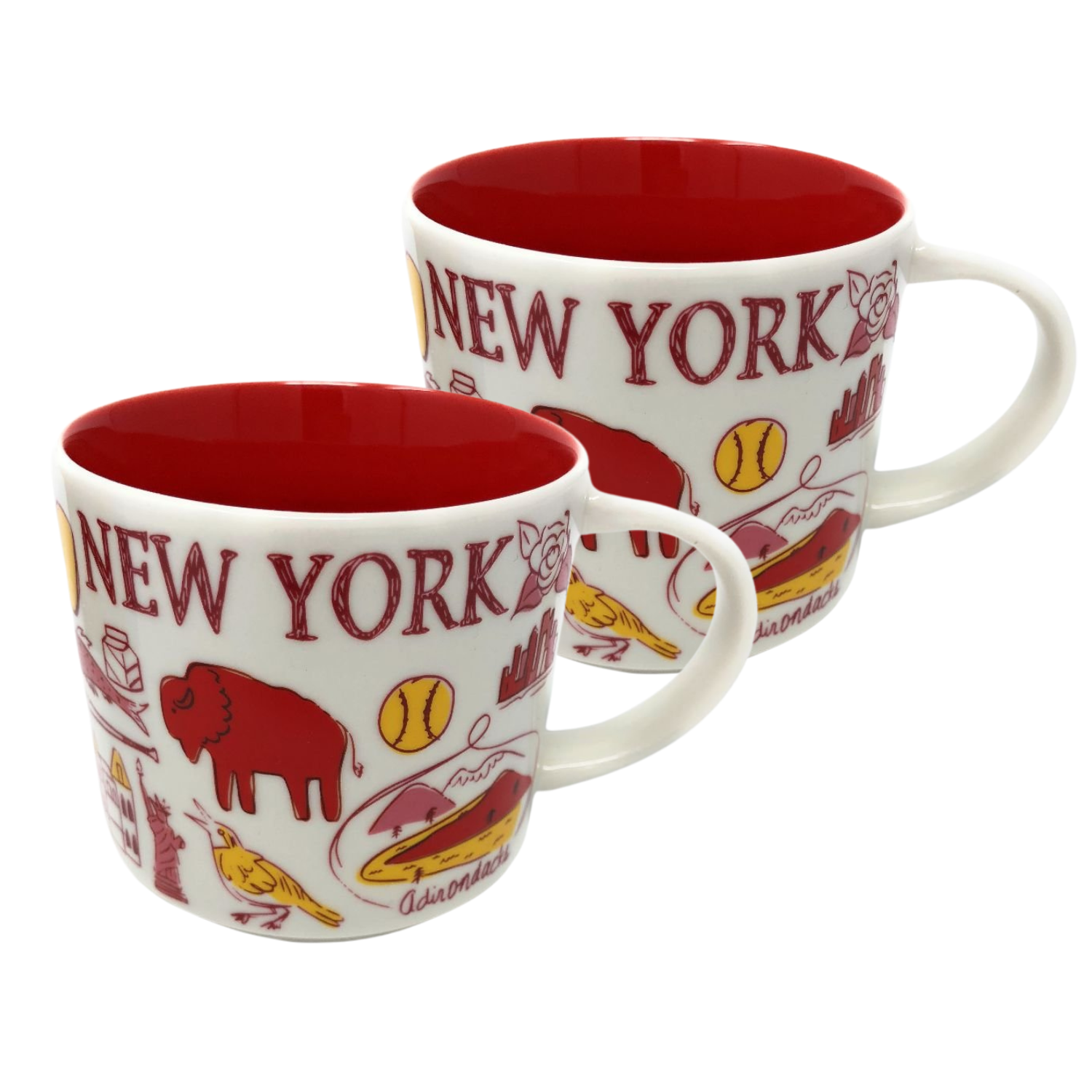 Starbucks Been There Series New York Knickerbocker State Ceramic Mug, 14 Oz (2-Pack)