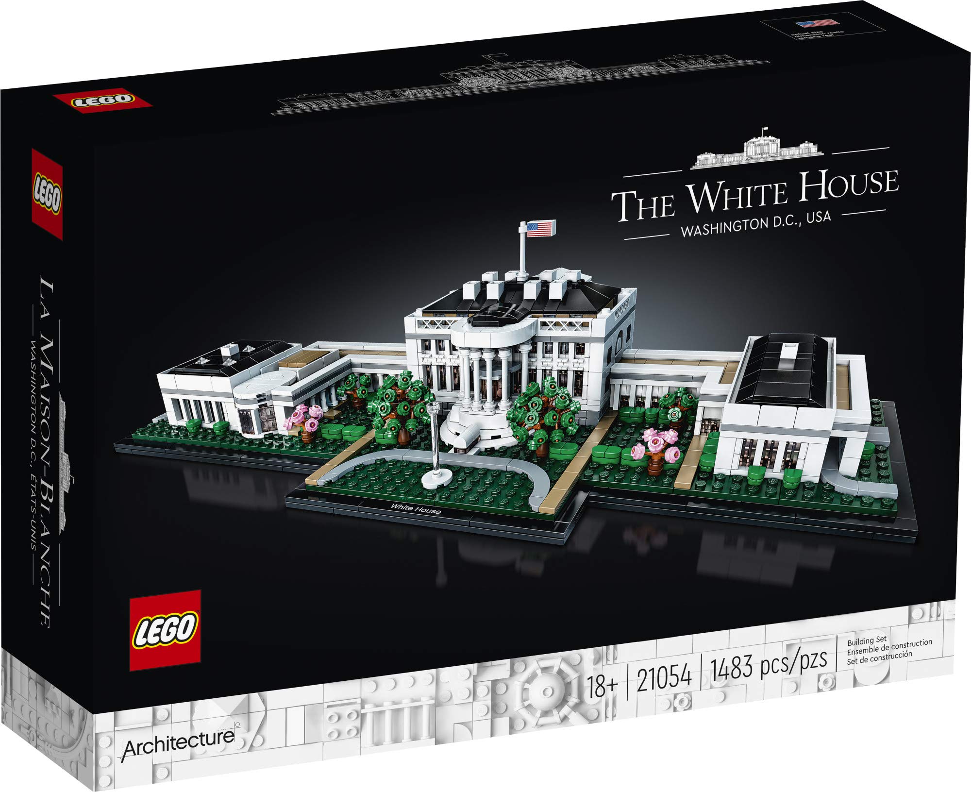 LEGO Architecture Collection: The White House 21054 Model Building Kit, Creative Building Set for Adults, A Revitalizing DIY Project and Great Gift for Any Hobbyists, New 2020 (1,483 Pieces)