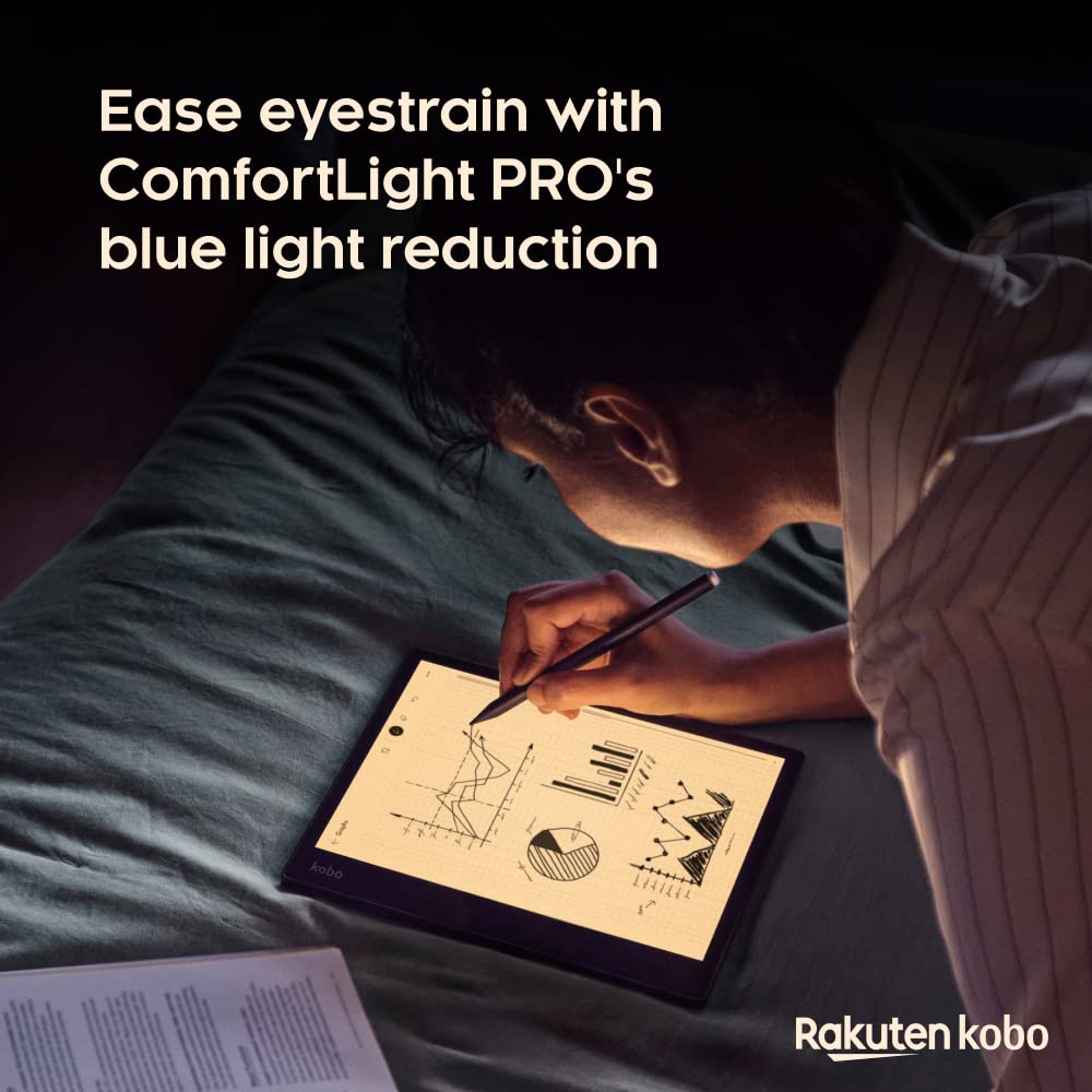 Kobo Elipsa 2E | eReader | 10.3" Glare-Free Touchscreen with ComfortLight PRO | Includes Kobo Stylus 2 | Adjustable Brightness | Wi-Fi | Carta E Ink Technology | 32GB of Storage