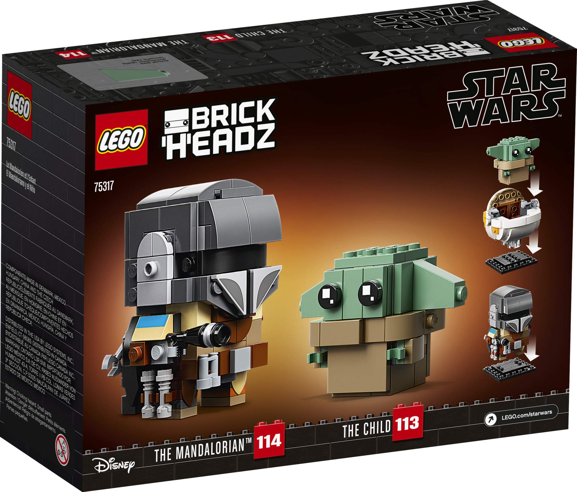 LEGO BrickHeadz Star Wars The Mandalorian & The Child 75317 Building Kit (295 Pieces)