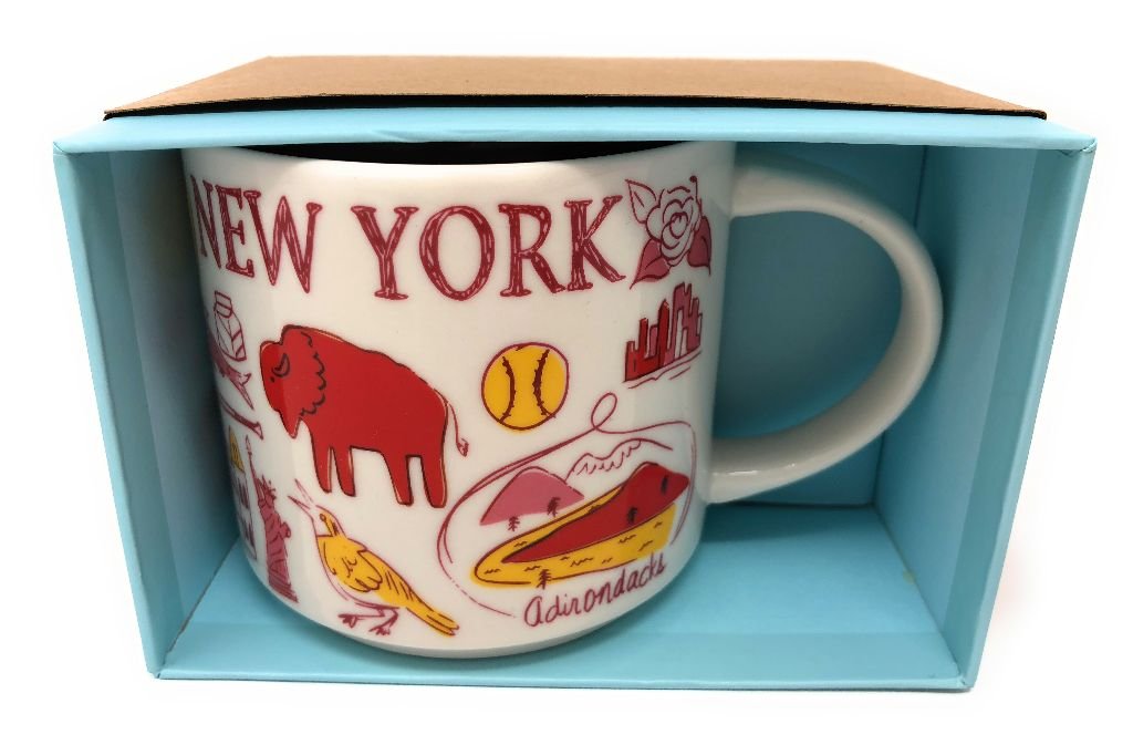 Starbucks Been There Series New York Knickerbocker State Ceramic Mug, 14 Oz (2-Pack)