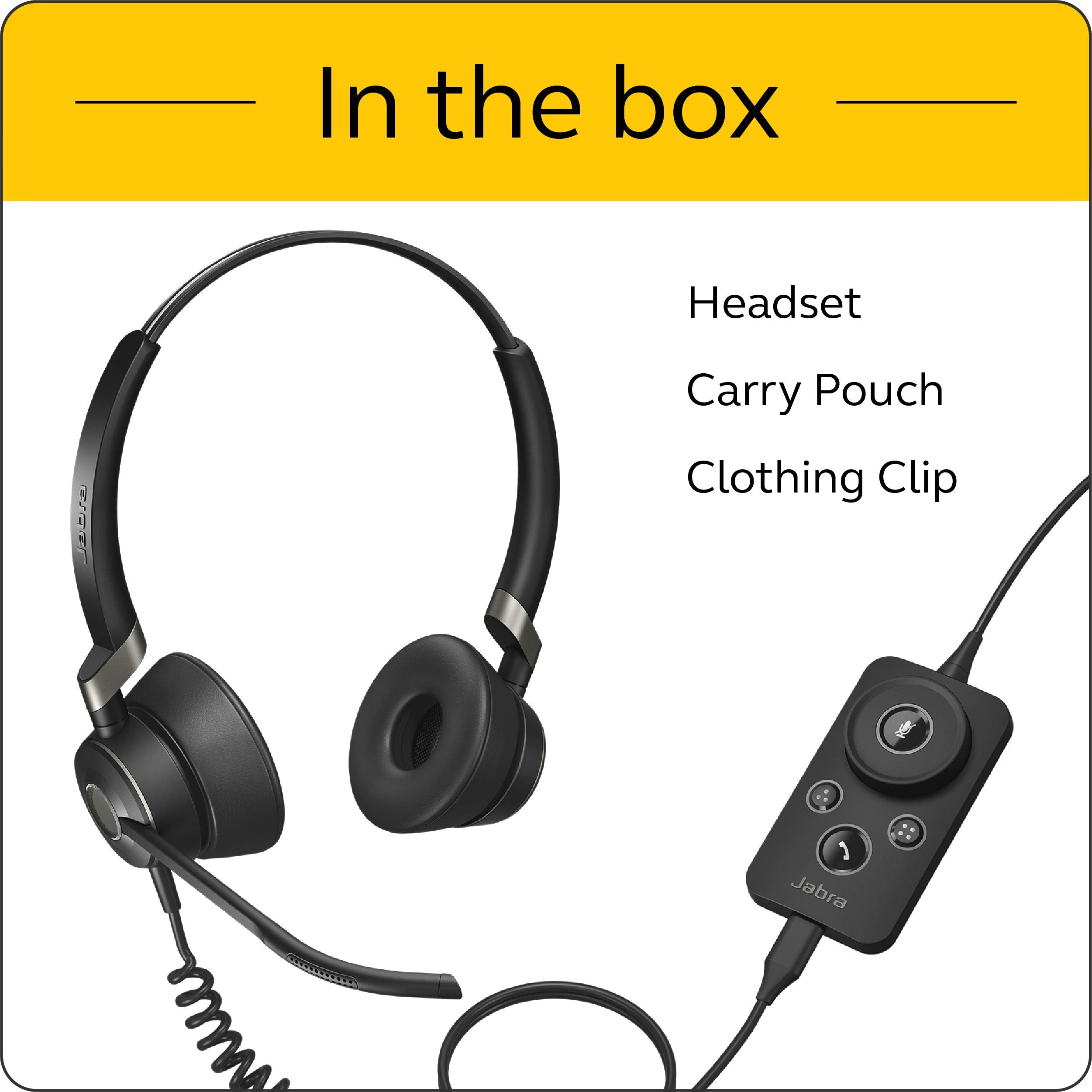 Jabra Engage 50 Wired Headset, Stereo – Telephone Headset with 3-Microphone System, Blocks Out Background Noise for Increased Agent Focus, Call Center Headset Features Enhanced Hearing Protection (Open Box, Like New)