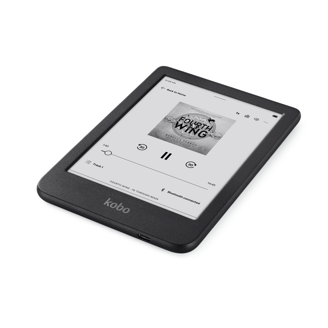 Kobo Clara BW | eReader | 6" Glare-Free Touchscreen with ComfortLight PRO | Dark Mode Option | Audiobooks | Waterproof | 16GB of Storage | Black