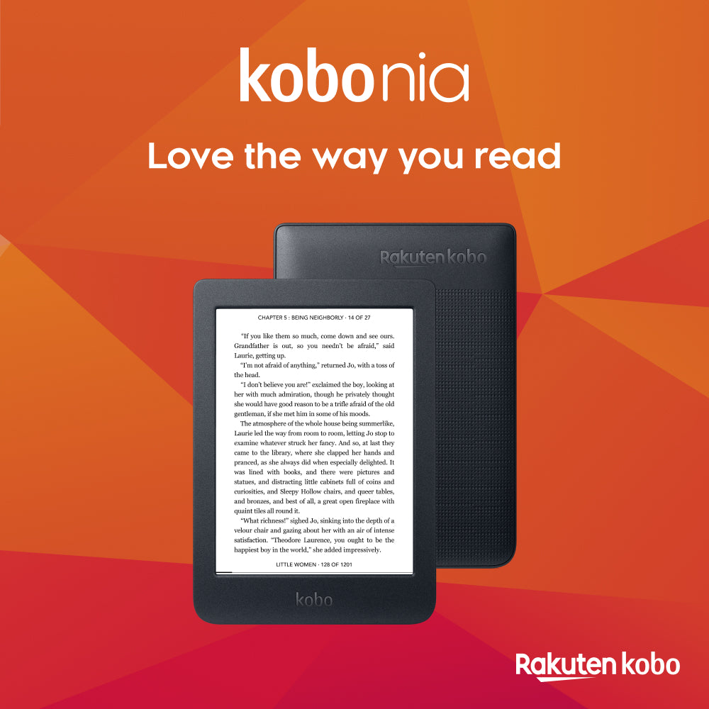 Kobo Nia | eReader | 6" Glare Free Touchscreen | Adjustable Brightness | Thin & Light | eBooks | WIFI | 8GB of Storage | Carta E Ink Technology | Black