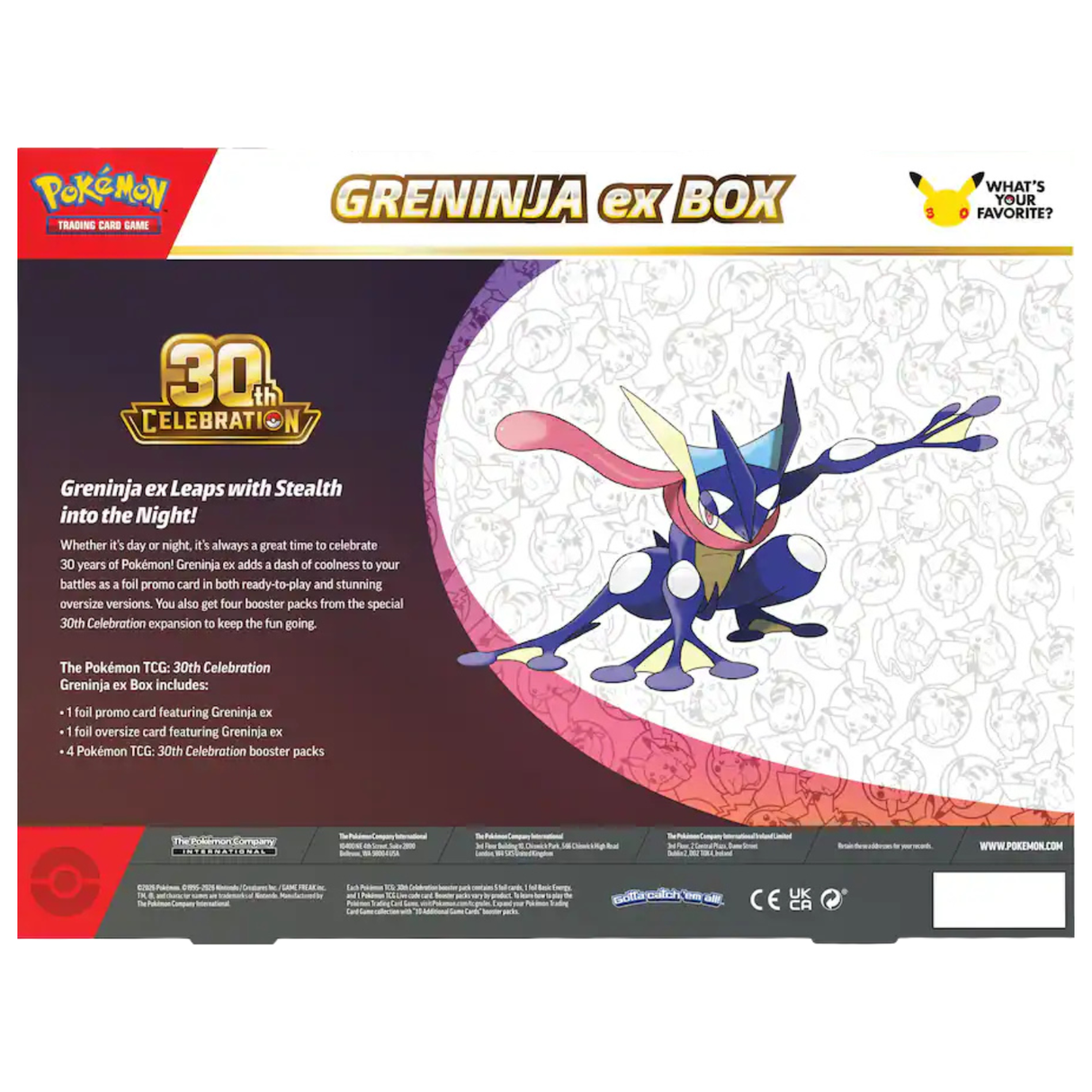Pokemon 30th Celebration ex Box Art Set | Sylveon ex and Greninja ex