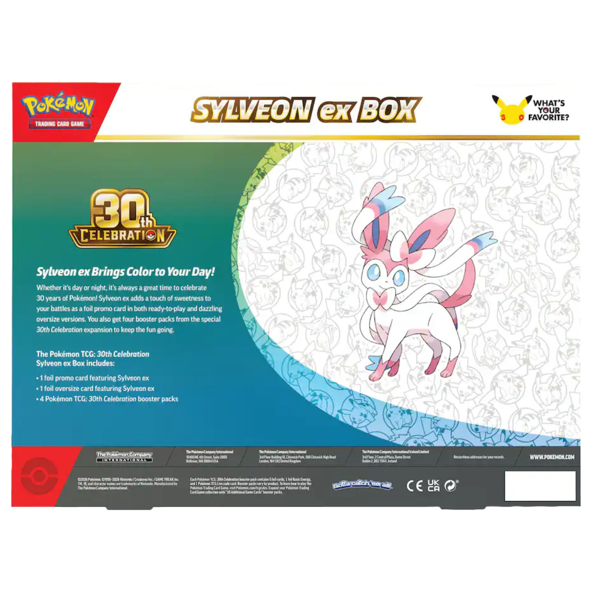 Pokemon 30th Celebration Sylveon ex Box