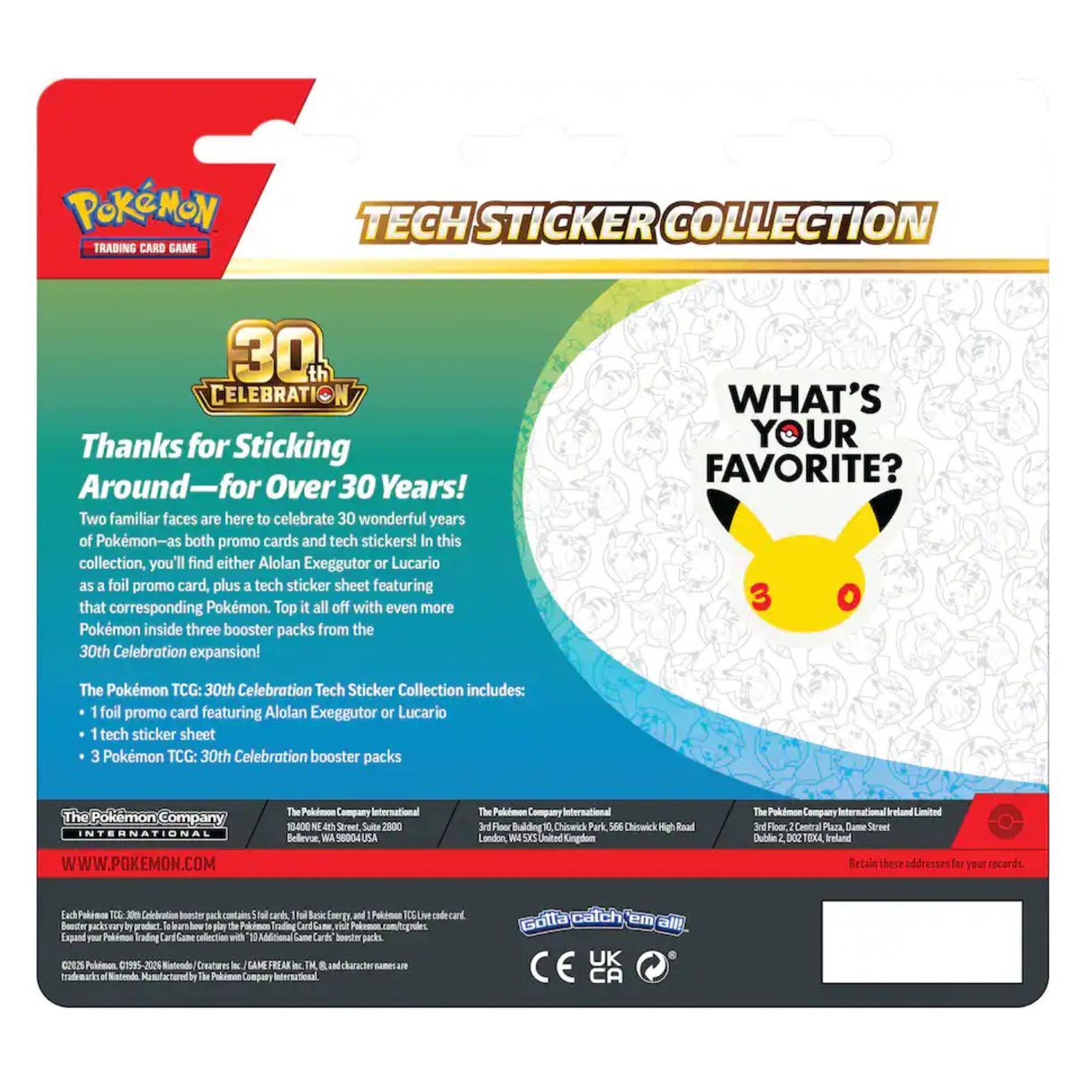 Pokemon 30th Celebration Tech Sticker Collection | Alolan Exeggutor