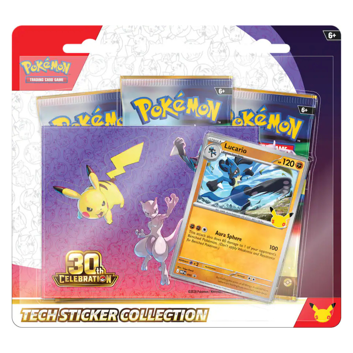 Pokemon 30th Celebration Tech Sticker Collection Art Set | Alolan Exeggutor and Lucario