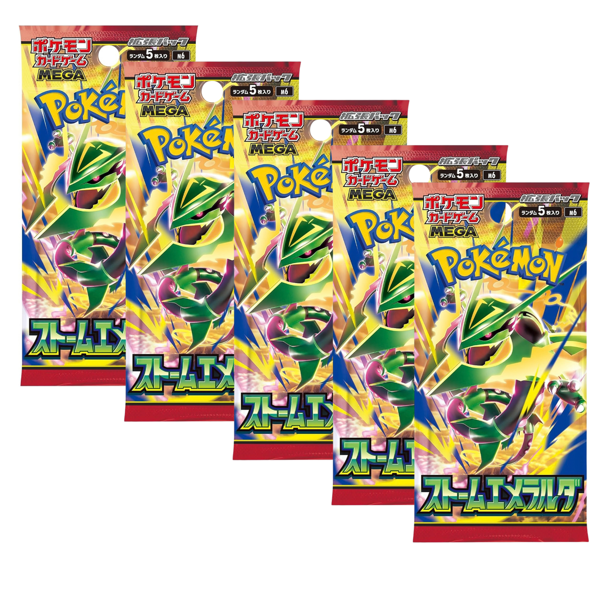 Pokemon M6 Mega Storm Emeralda Booster Pack | 5-Pack (Japanese Version)