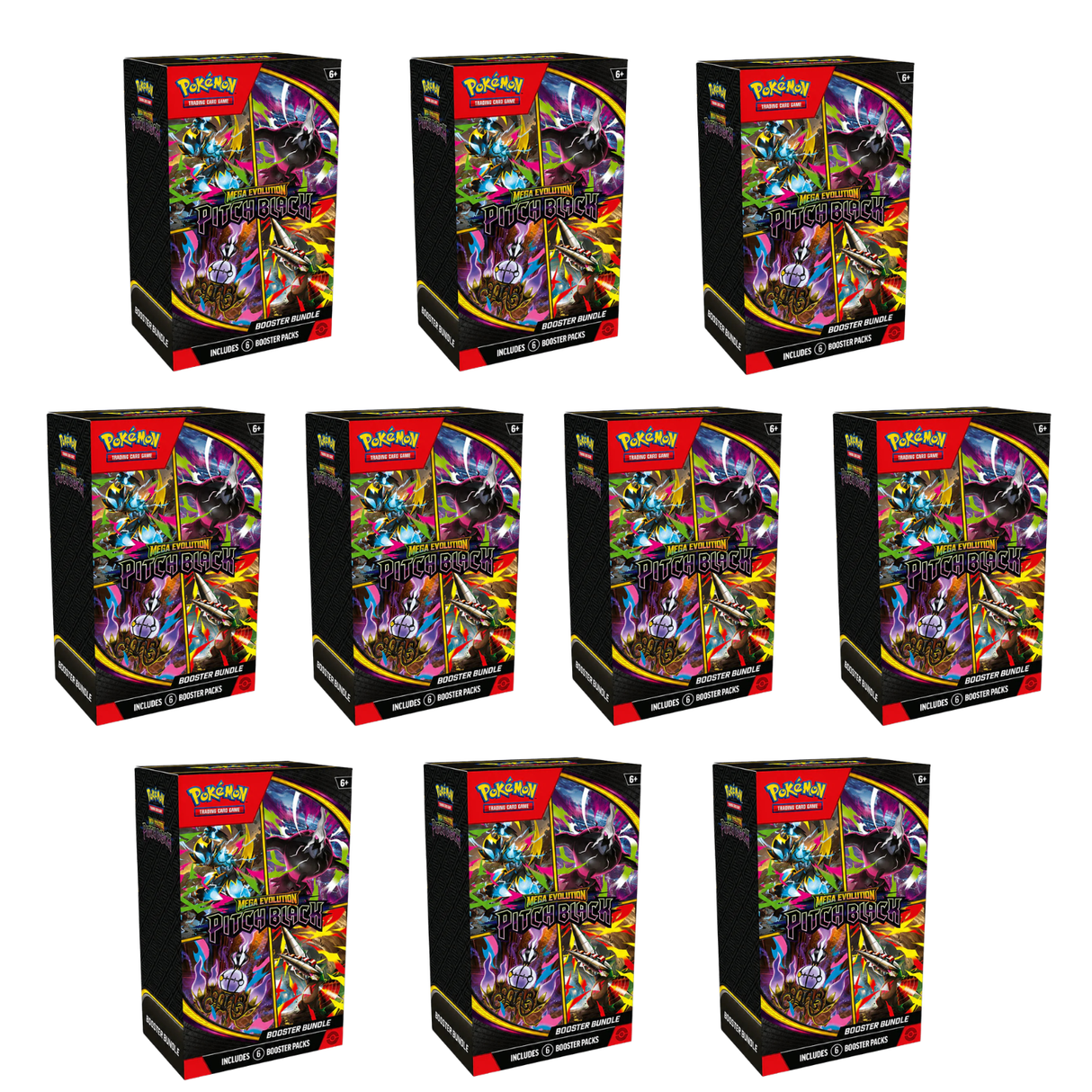 Pokemon ME5 Mega Evolution Pitch Black Booster Bundles (10-Pack)