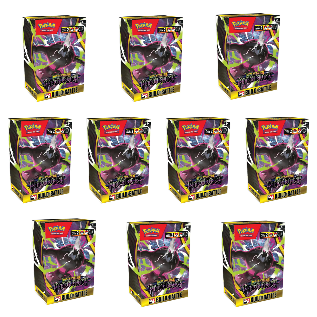 Pokemon ME5 Mega Evolution Pitch Black Build & Battle Boxes (10-Pack)