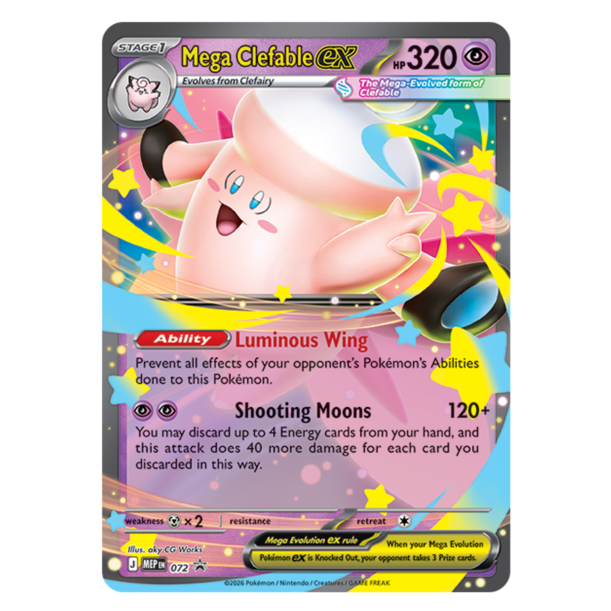 Pokemon Mega Moonlit Tin | Mega Clefable ex
