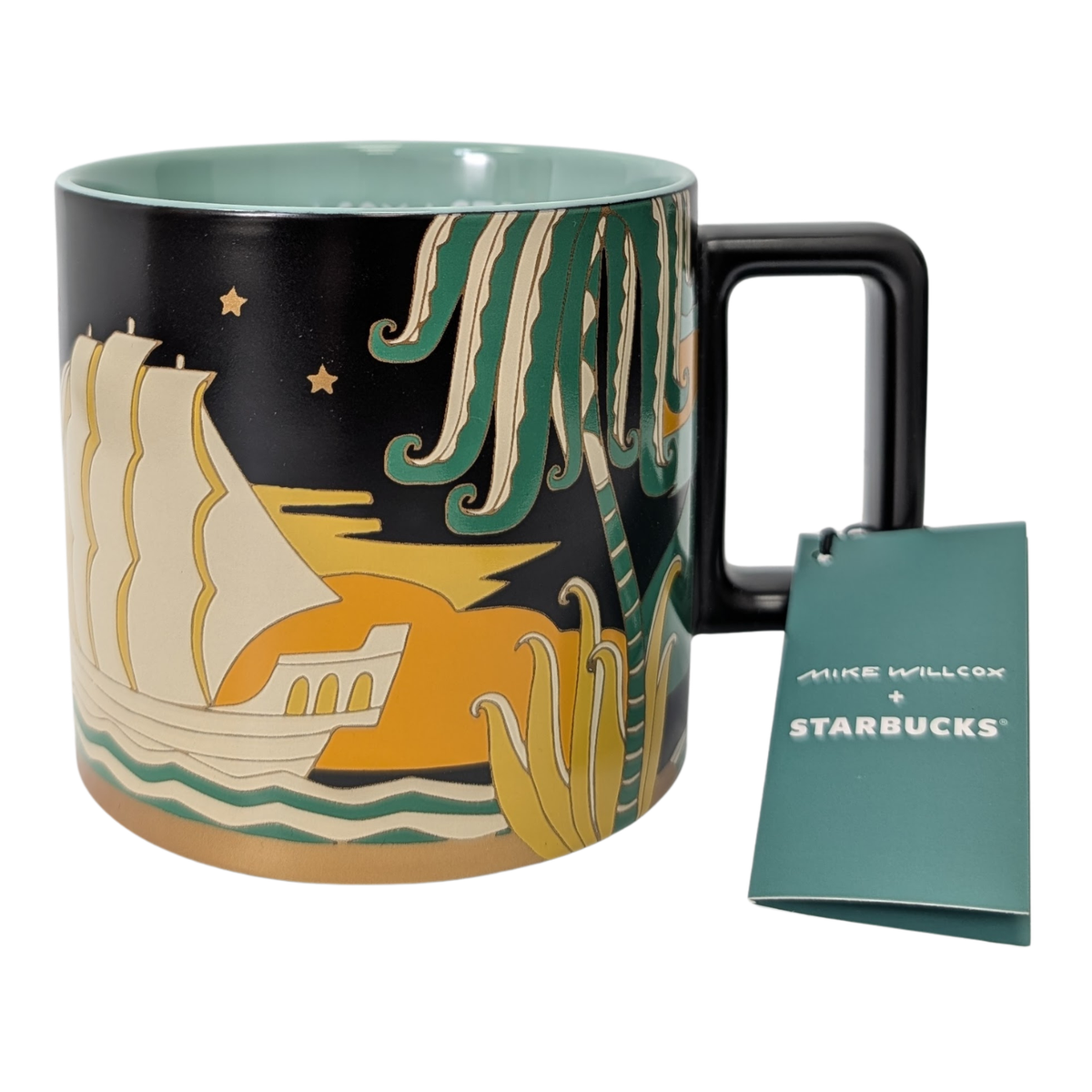 Starbucks Mike Willcox Ceramic Mug, 14 Oz