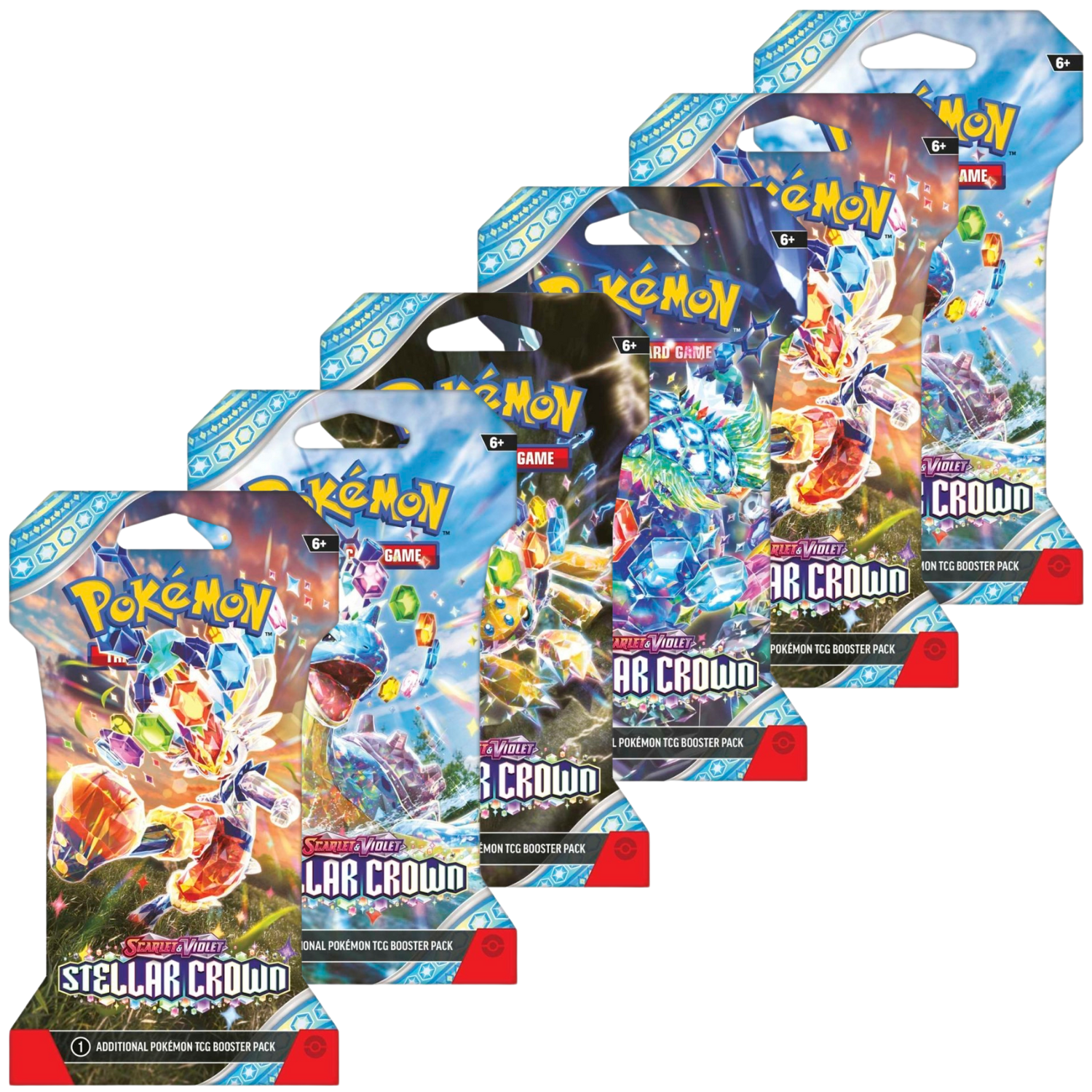 Pokemon Scarlet & Violet Stellar Crown | 6 Sleeved Boosters Packs