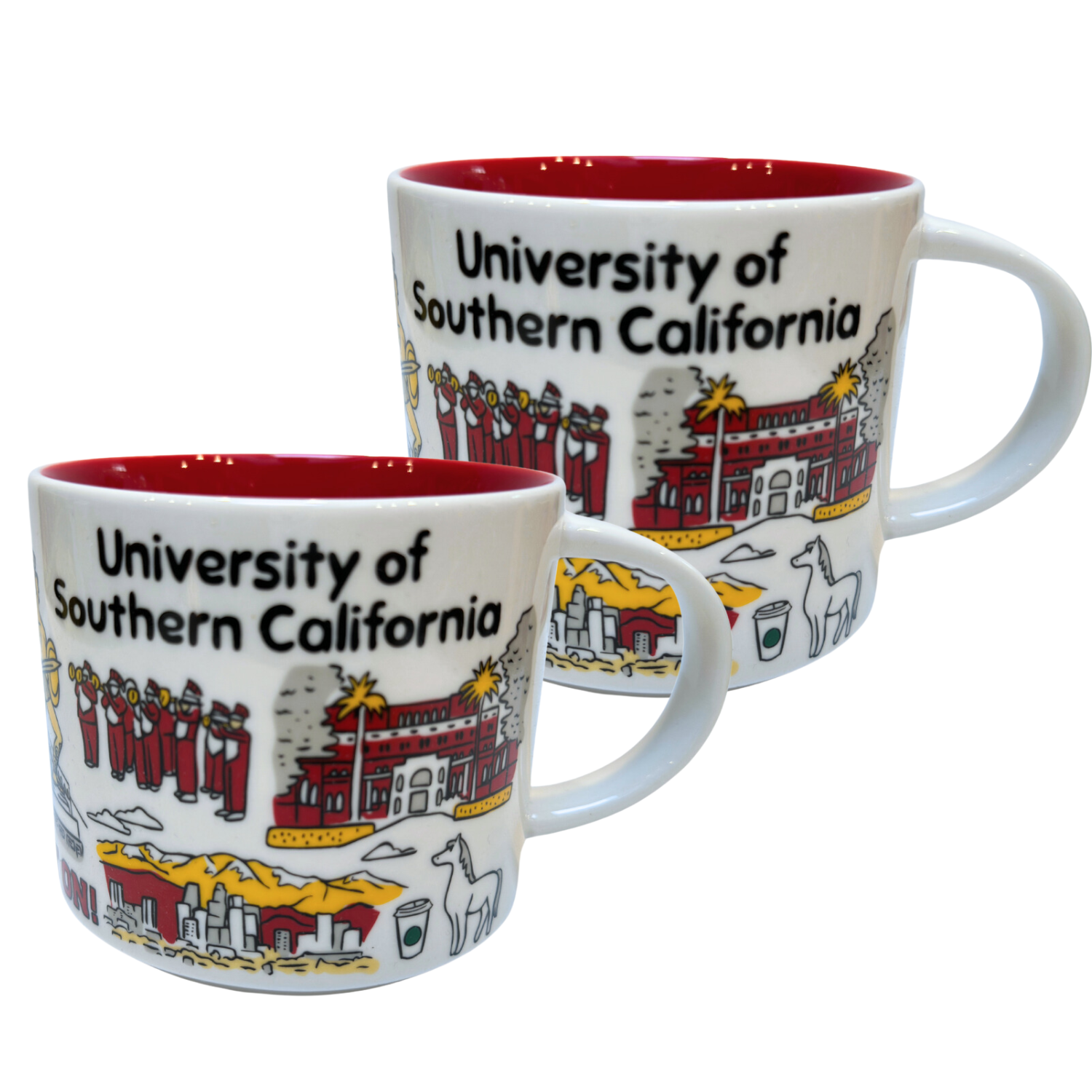 Starbucks Been There Series Campus Collection University of Southern California Ceramic Mug, 14 Oz (2-Pack)