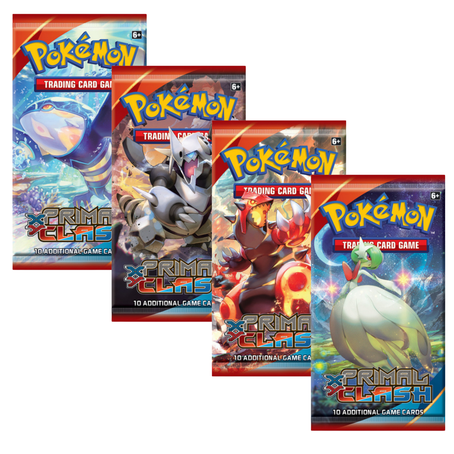 Pokemon XY Primal Clash Booster Pack | 4 Booster Packs (One of Each Artwork)