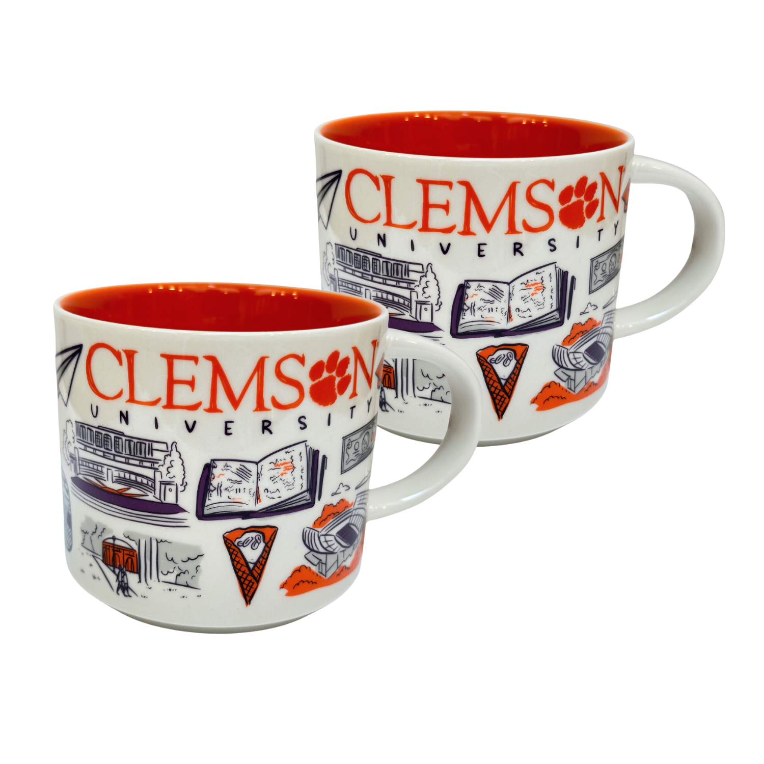 Starbucks Been There Series Campus Collection Clemson University Ceramic Coffee Mug, 14 Oz (2-Pack)