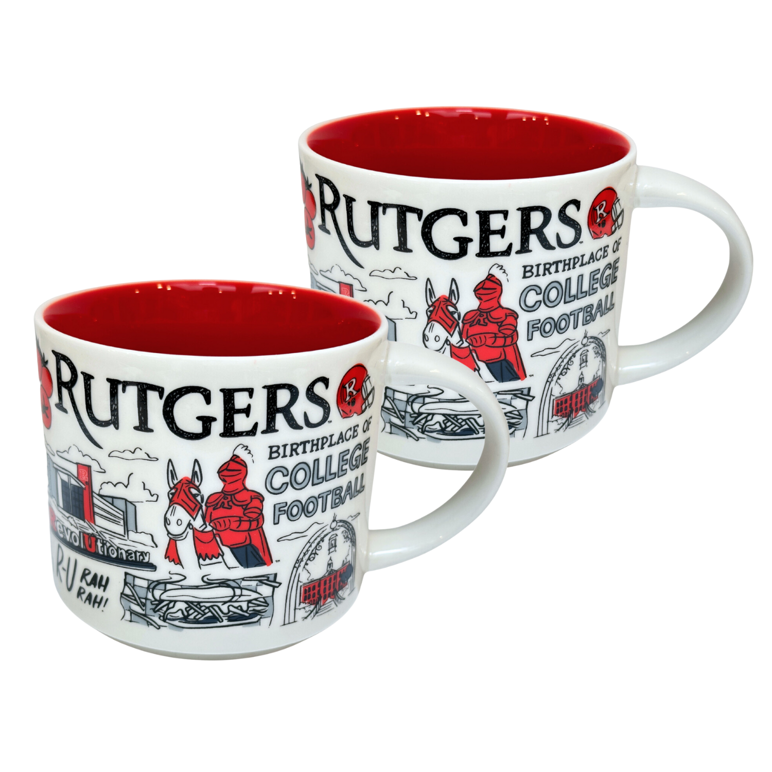 Starbucks Been There Series Mug Cup Rutgers College Football Campus, 14 Oz (2-Pack)