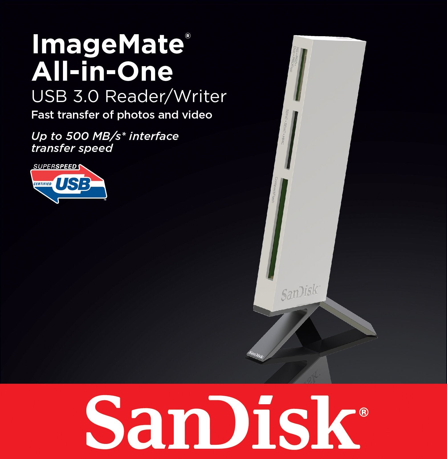 SanDisk ImageMate All-in-One USB 3.0 Flash Memory Card Reader - SDDR289A20
