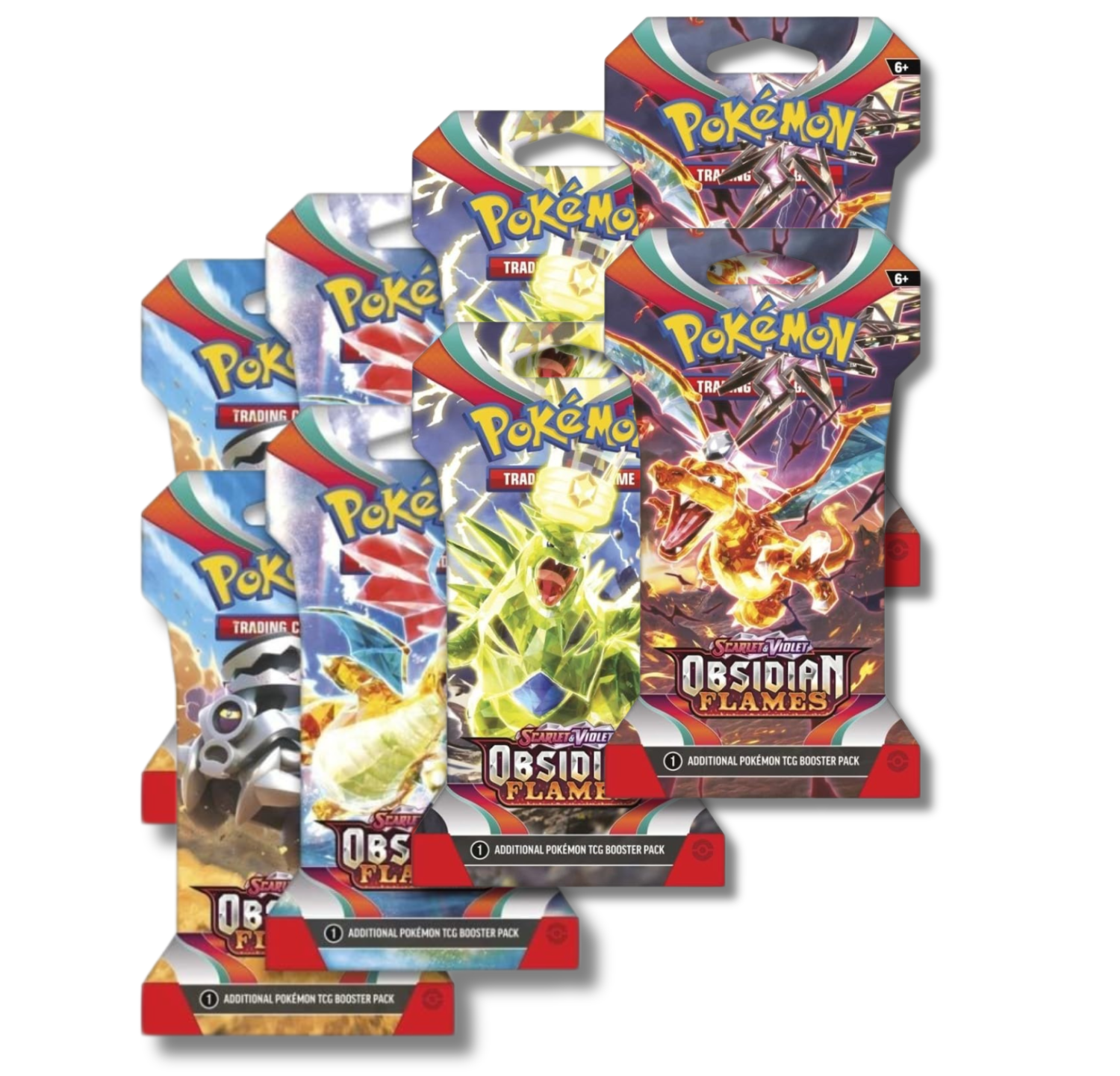 Pokemon Scarlet & Violet Obsidian Flames | 8 Sleeved Boosters Packs